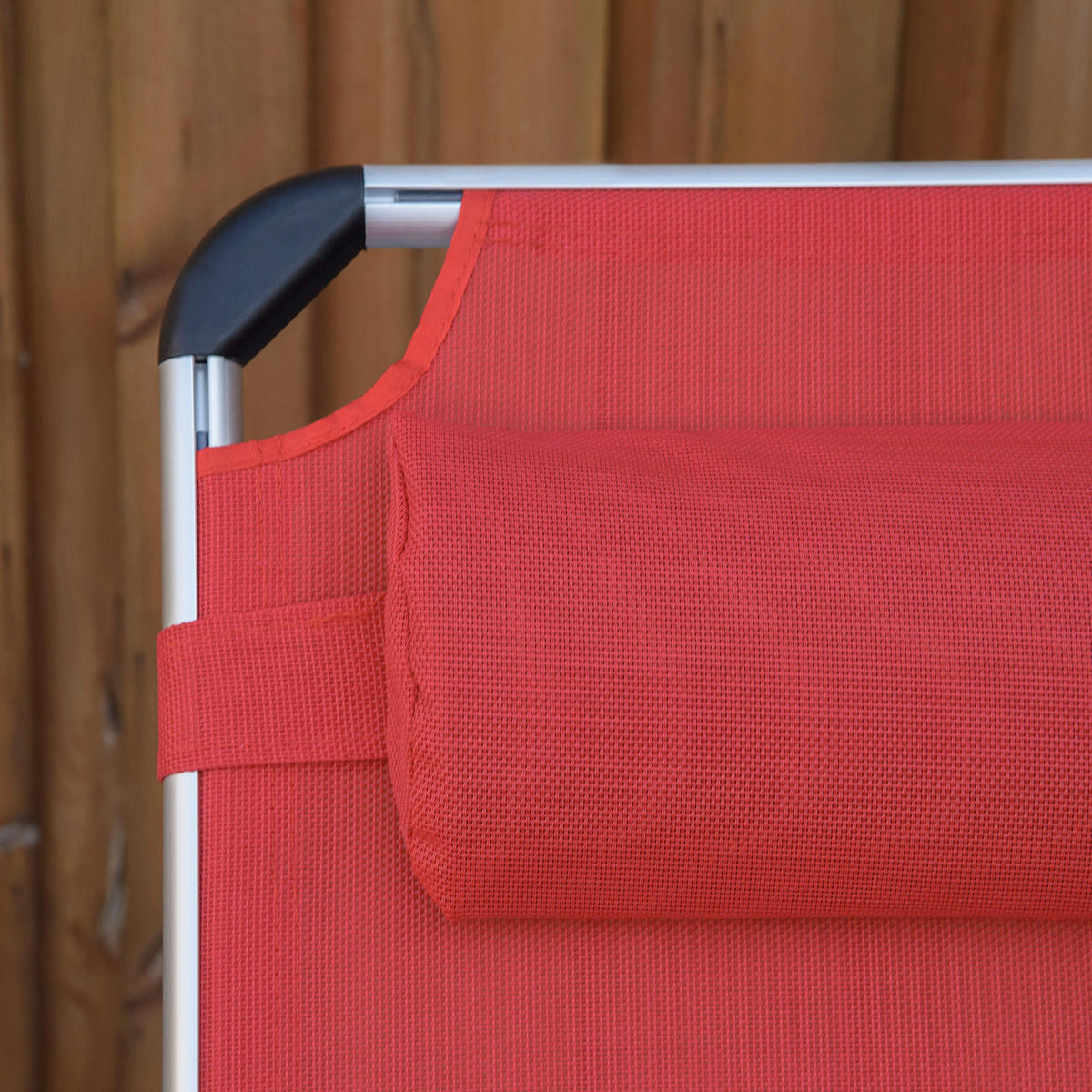 Outsunny Gartenliege rot Aluminium B/H/L: ca. 60x28x189 cm Gartenliege - rot (189,00/60,00/28,00cm) - Outsunny