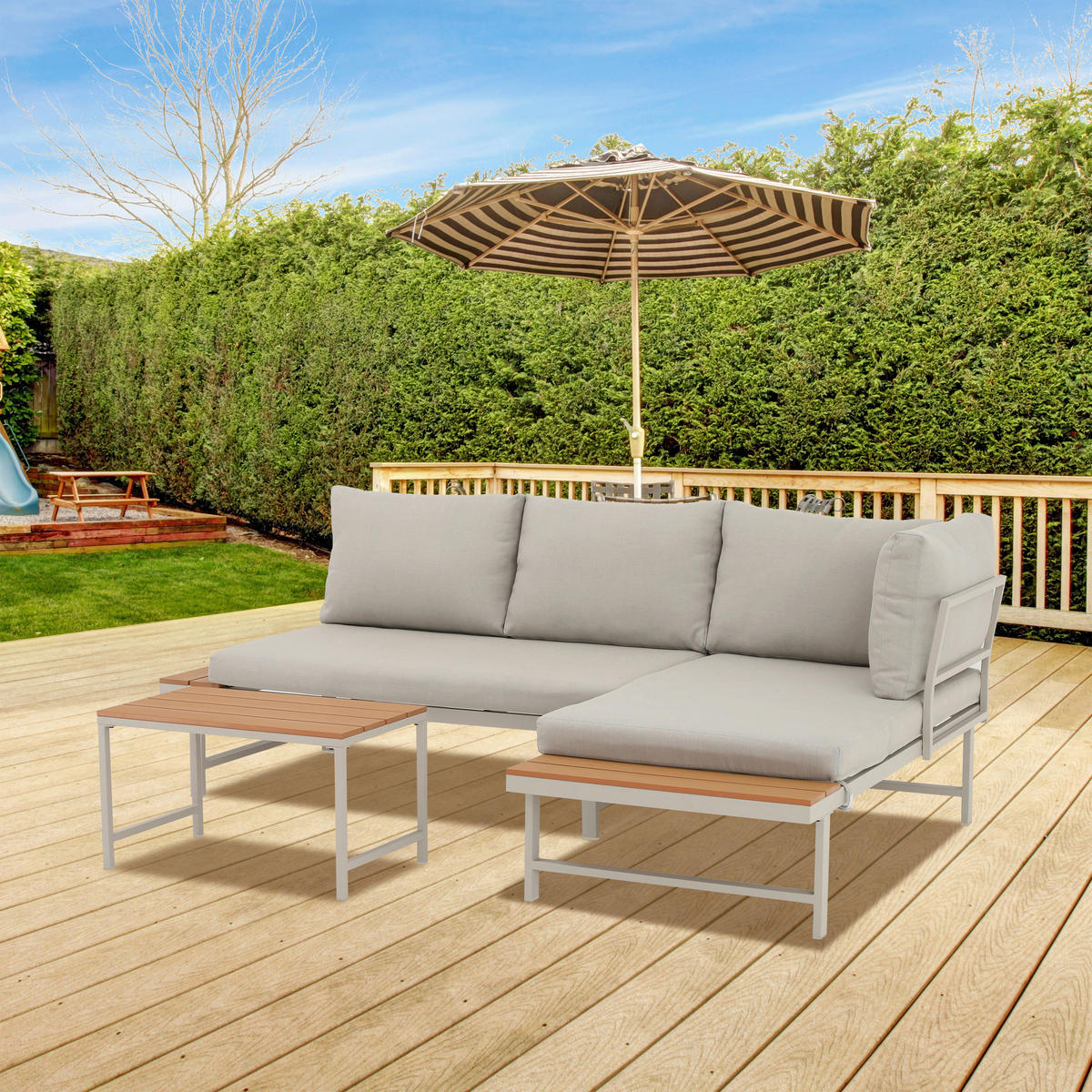 POCOline Gartensitzgruppe Onno hellgrau Stahl Onno - hellgrau - POCOline