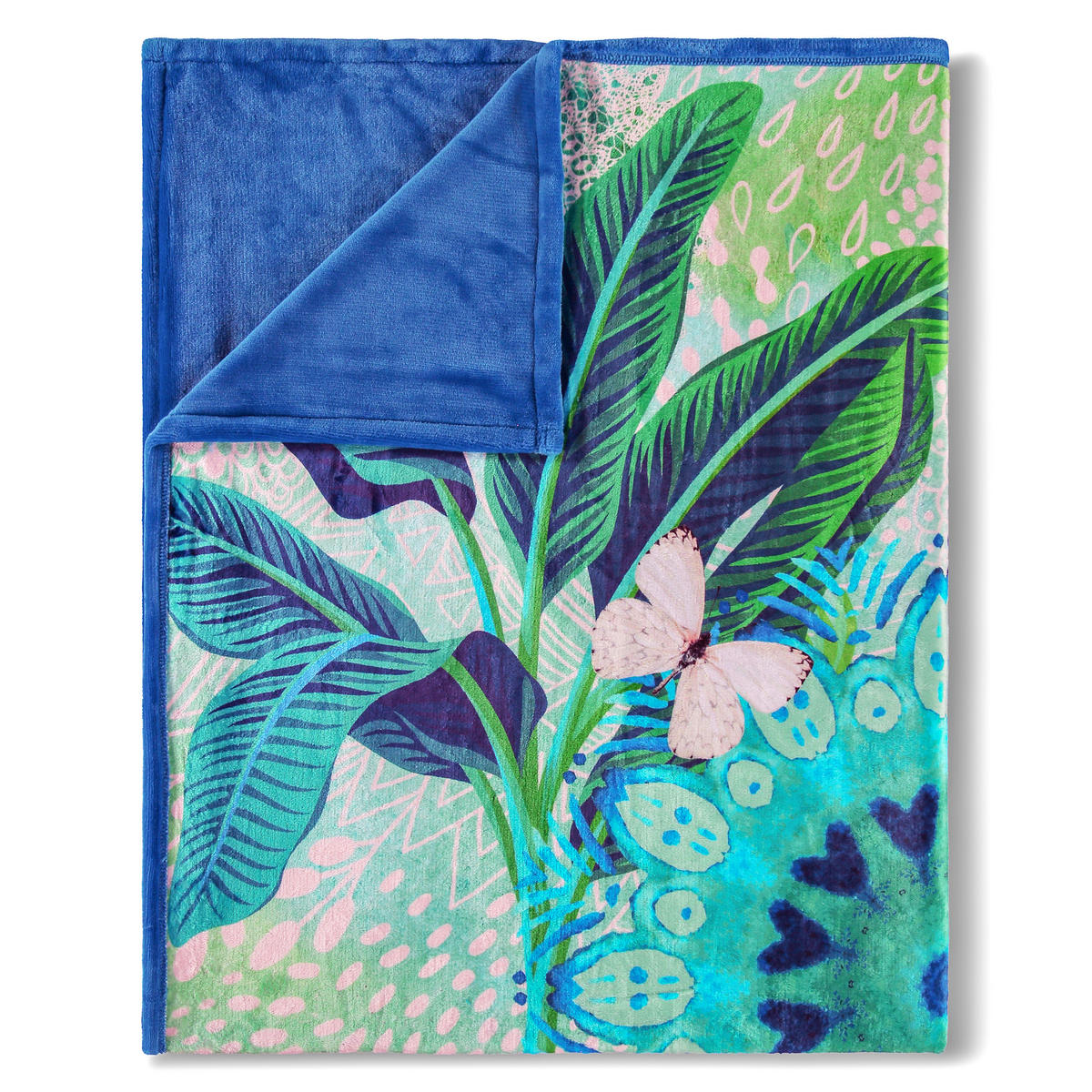 Wohndecke Isara Polysamt Isara - blau (130,00/160,00cm) - HIP
