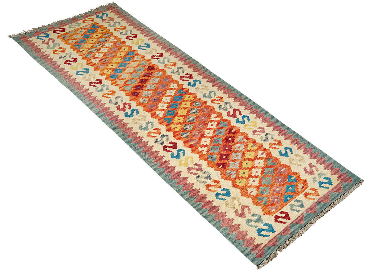 PersaTepp Teppich Kelim Gashgai beige B/H/L: ca. 79x1x289 cm Kelim Gashgai - orange/beige (289,00/79,00/1,00cm) - PersaTepp