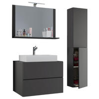 Waschplatz 4tlg-Lendas anthrazit weiß B/H/T: ca. 80x52x52 cm 4tlg-Lendas - weiß/anthrazit (80,00/52,00/52,00cm) - VCM Möbel