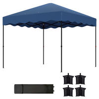 Outsunny Pavillon blau Metall B/H/L: ca. 297x287x297 cm Pavillon - blau (297,00/297,00/287,00cm) - Outsunny