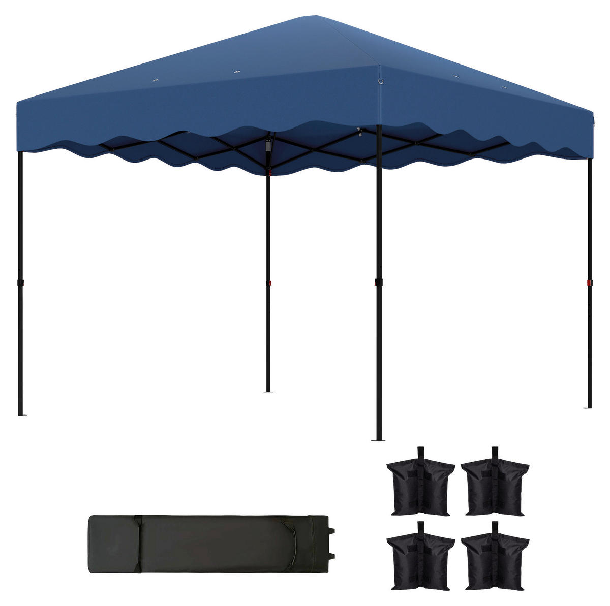 Outsunny Pavillon blau Metall B/H/L: ca. 297x287x297 cm Pavillon - blau (297,00/297,00/287,00cm) - Outsunny