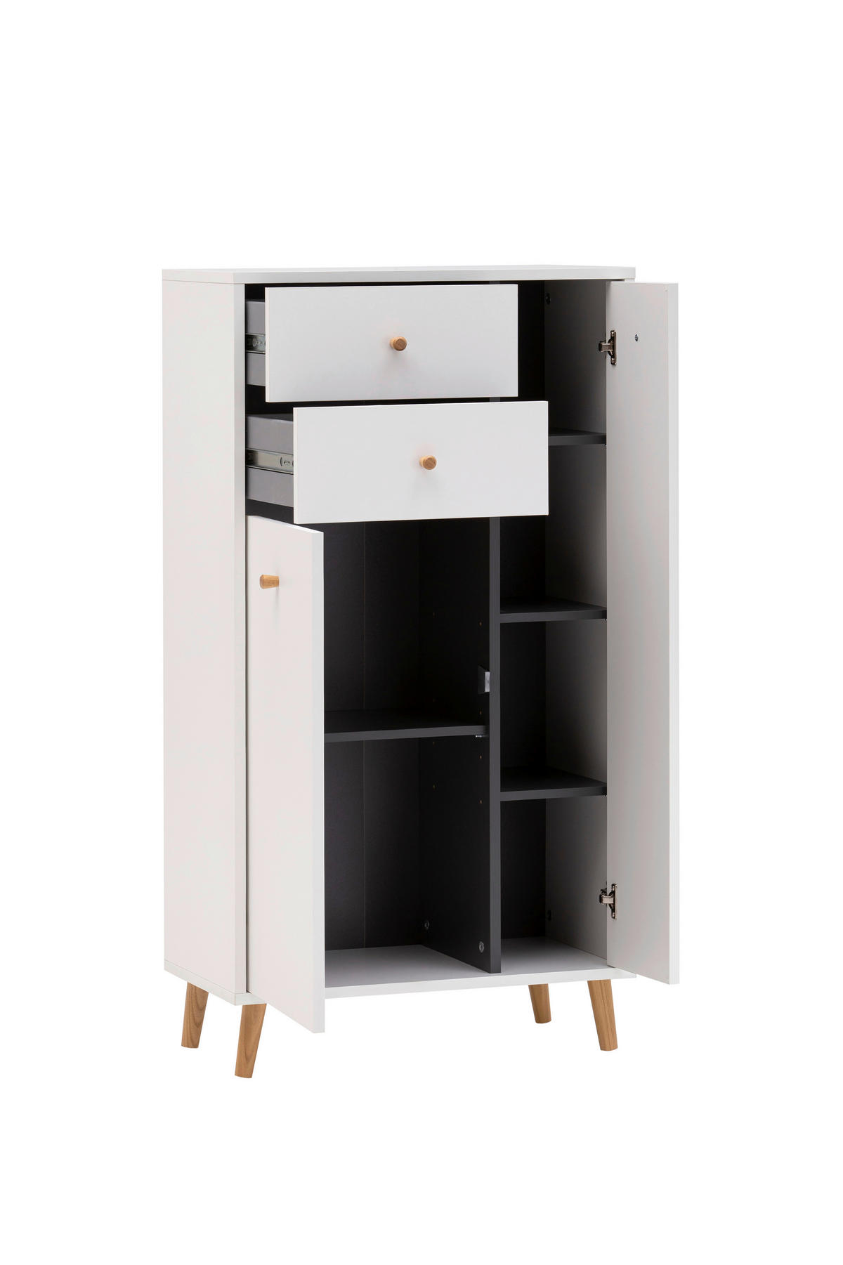 Highboard Bjarne weiß B/H/T: ca. 60,2x103,4x33,05 cm Bjarne - weiß (60,20/103,40/33,05cm) - Schildmeyer