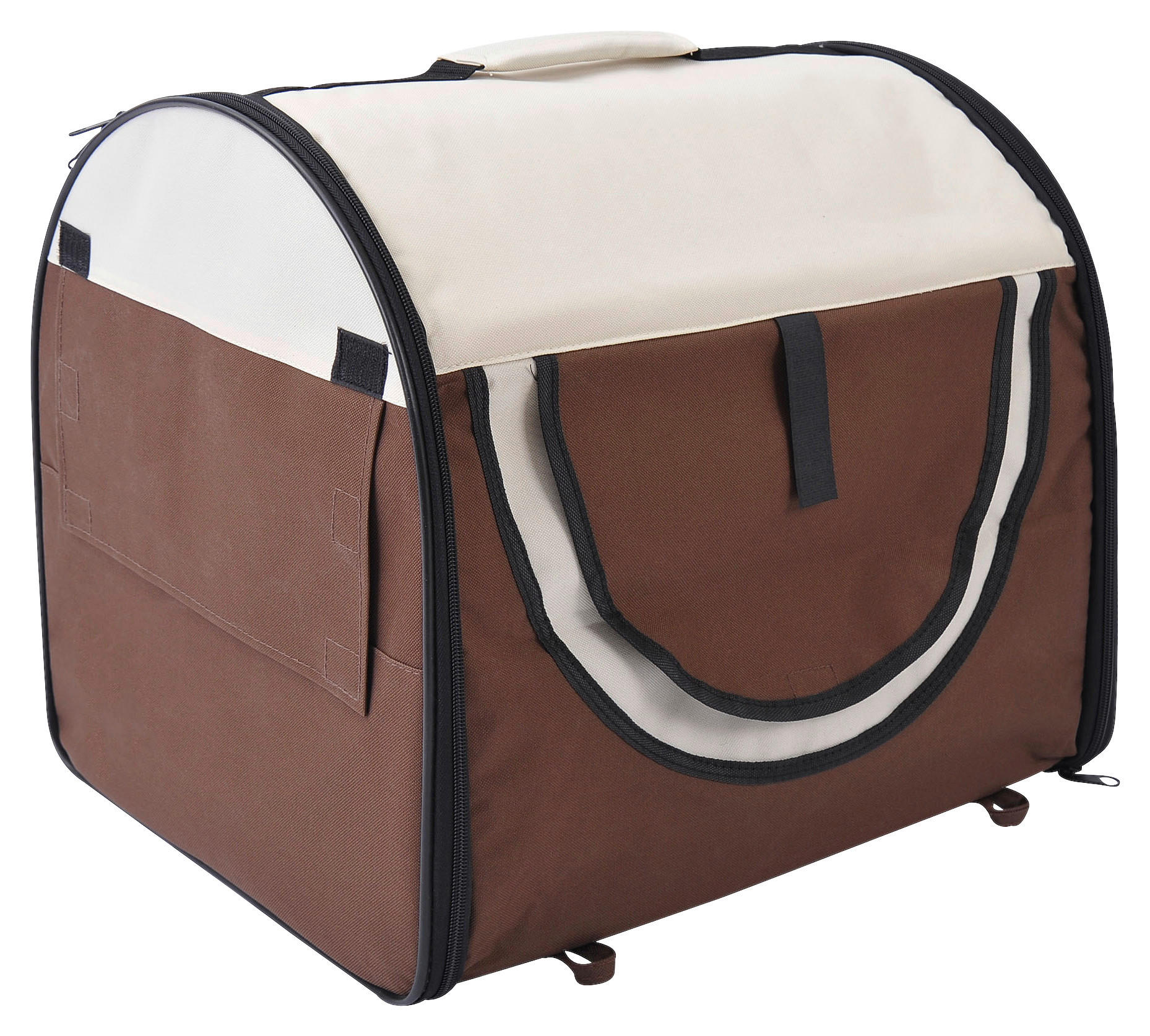 PawHut Hundetransportbox mokka braun Stoff B/H/L: ca. 46x51x61 cm Hundetransportbox - creme/mokka braun (61,00/46,00/51,00cm) - PawHut