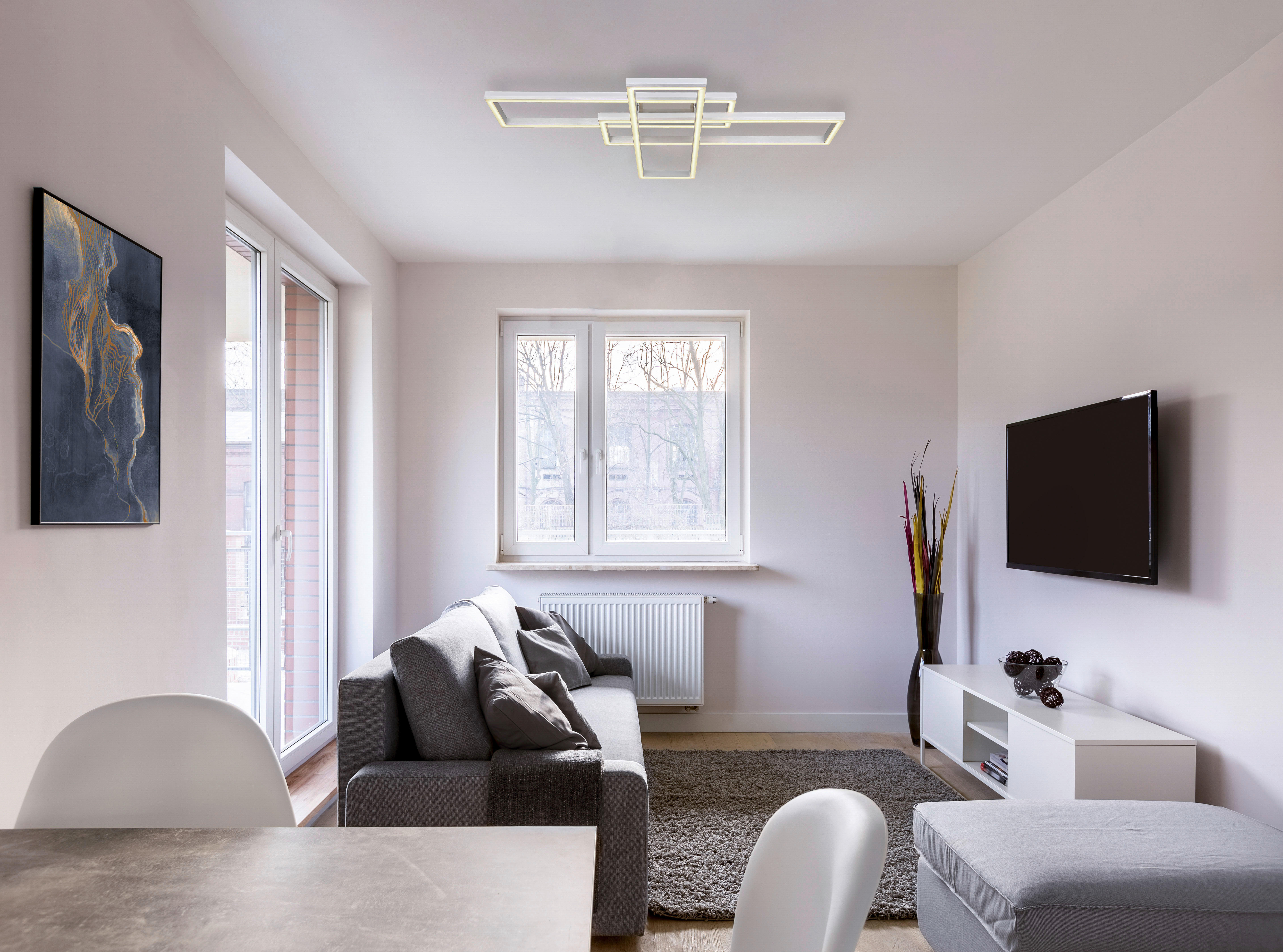 GLOBO LED-Deckenleuchte Salmos 67209-60D Silbergrau Aluminium Kunststoff B/L: ca. 100x69,5 cm Salmos - Silbergrau (100,00/69,50cm) - GLOBO