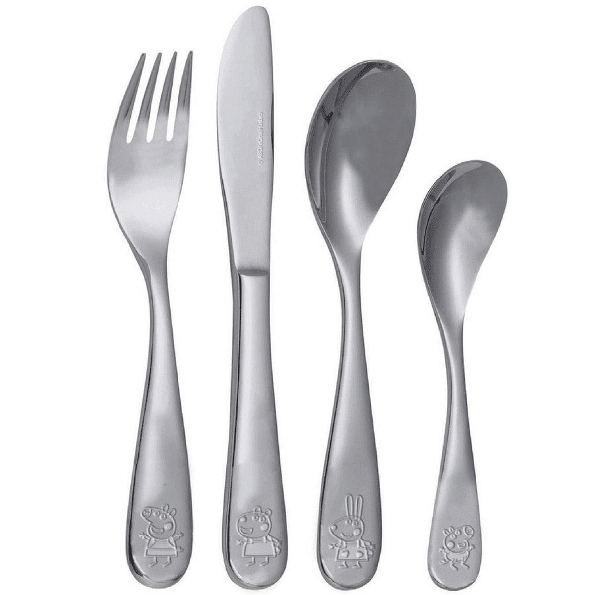 Peppa Pig Kinderbesteckset silber Edelstahl 4 tlg. Besteckset_Peppa_Pig_4tlg. - silber - Peppa Pig