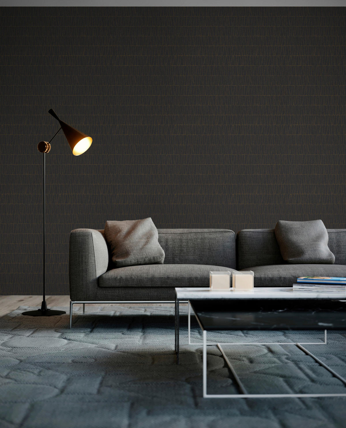 A.S.Creation Vliestapete gold schwarz anthrazit B/H/D: ca. 53x1005x8,4 cm Vliestapete - gold/schwarz (8,40/1005,00cm) - A.S.Creation