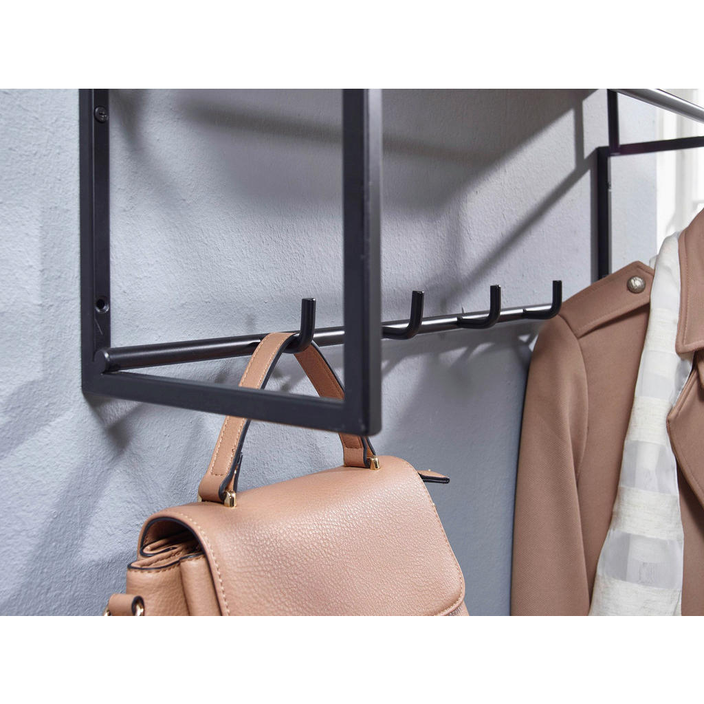 Thumbnail - Garderobe natur schwarz pulverbeschichtet B/H/T: ca. 71x29x20 cm