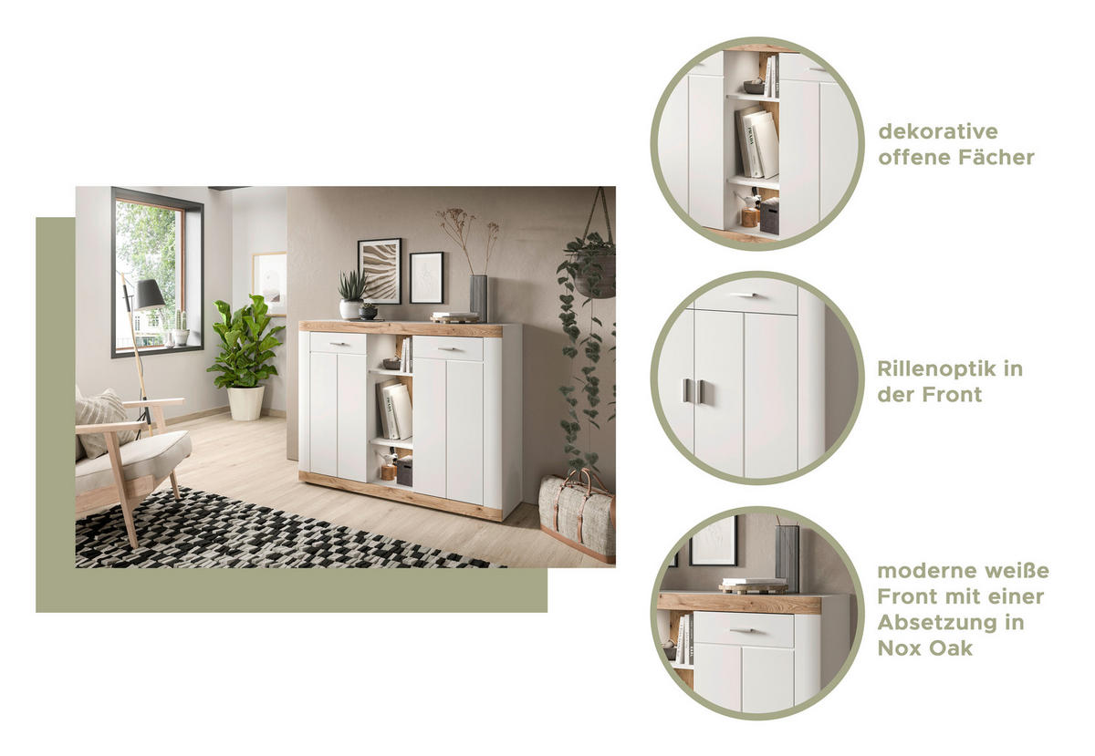 Kommode LAREDO B/H/T: ca. 104x131x40 cm LAREDO - (104,00/131,00/40,00cm) - xonox.home