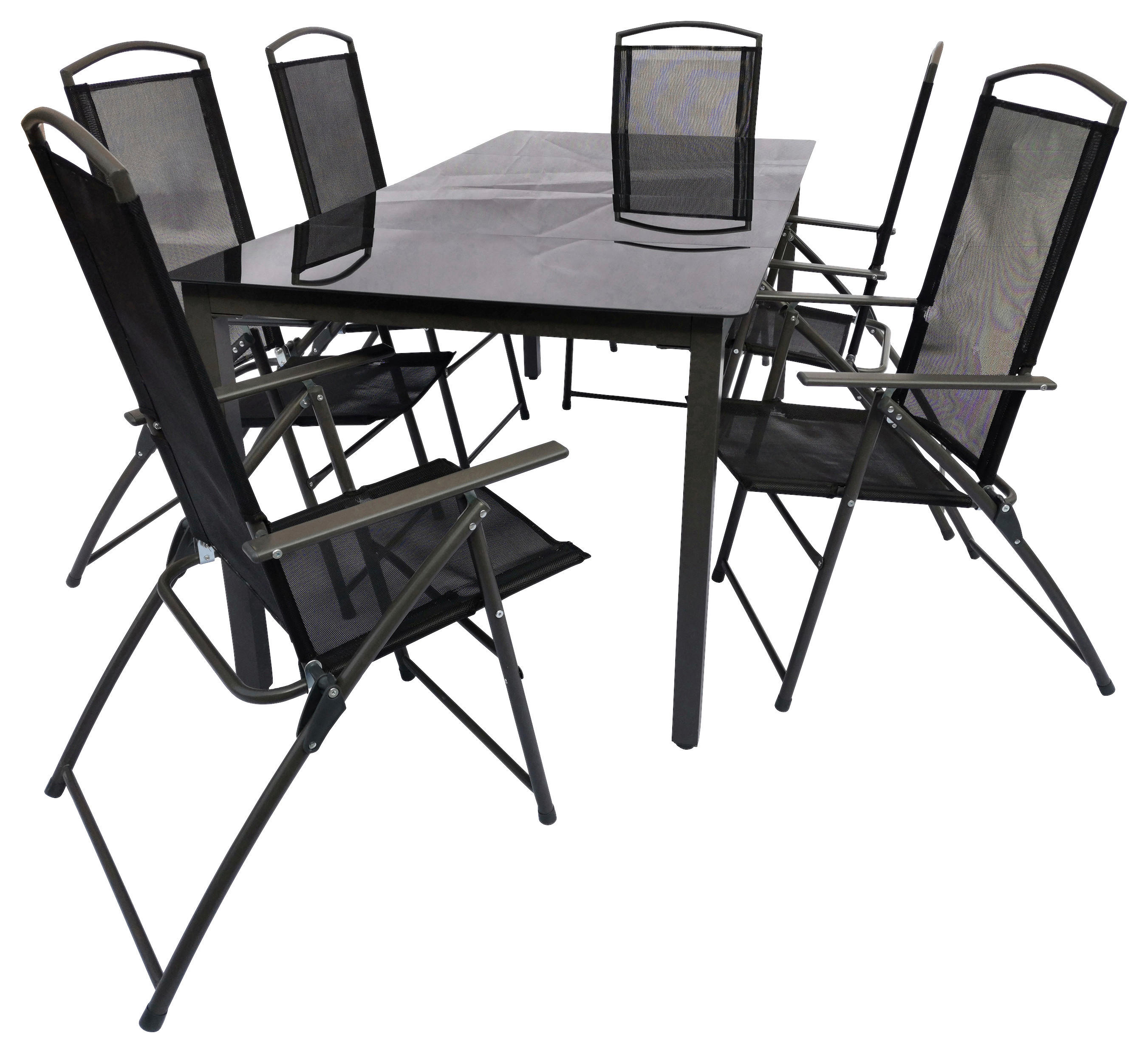 VCM Gartensitzgruppe anthrazit Metall B/H/L: ca. 190x76x80 cm Gartensitzgruppe - anthrazit (80,00/190,00/76,00cm) - VCM