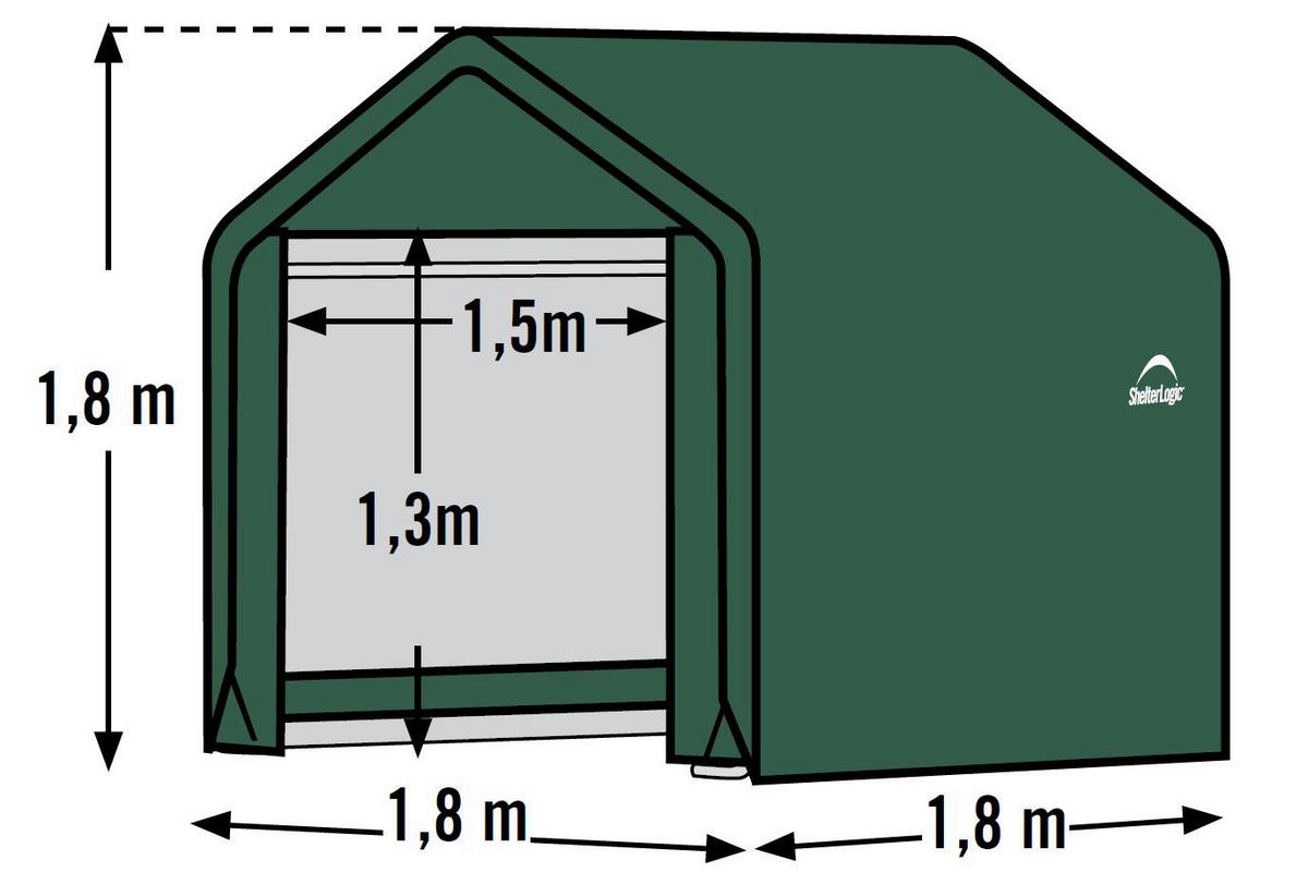 ShelterLogic Foliengerätehaus B/H/L: ca. 180x180x180 cm Foliengerätehaus - grün (180,00/180,00/180,00cm) - ShelterLogic