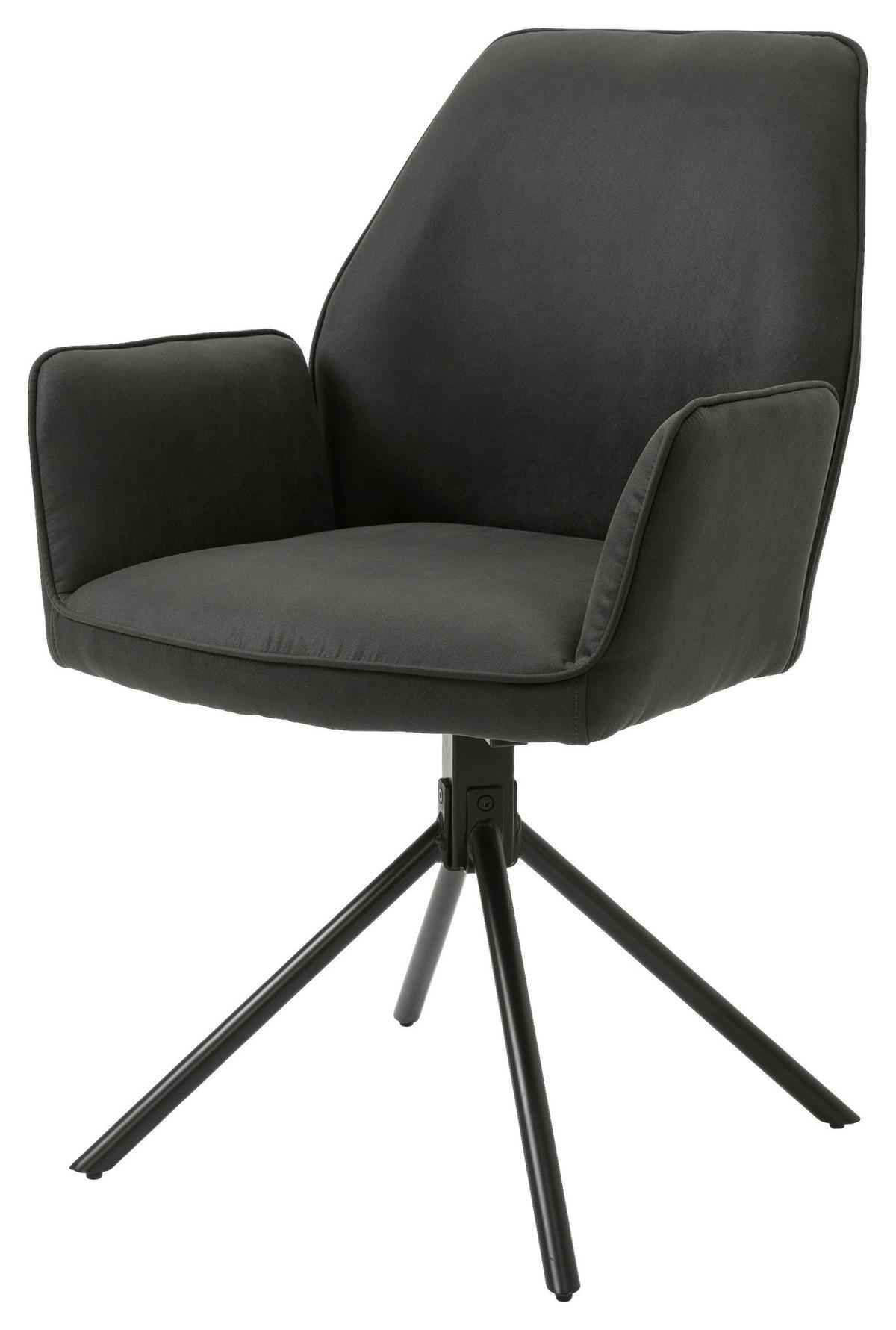 Stuhl BLAIR 2er-Set anthrazit Vintage schwarz Stoff Metall B/H/T: ca. 57x89x61 cm BLAIR 2er-Set - schwarz/anthrazit (57,00/89,00/61,00cm) - byLIVING