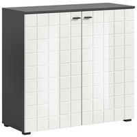 Kommode Monte anthrazit weiß Hochglanz B/H/T: ca. 92x86x37 cm Monte - weiß/anthrazit (92,00/86,00/37,00cm)