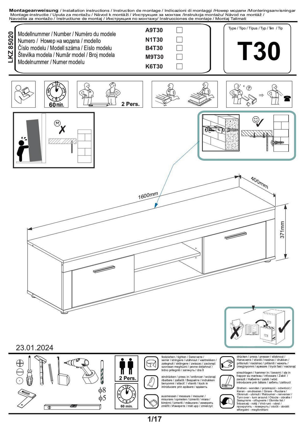 Lowboard Jam Eiche Wotan Nachbildung grau B/H/T: ca. 160x37x40 cm Jam - Eiche/grau (160,00/37,00/40,00cm) - xonox.home