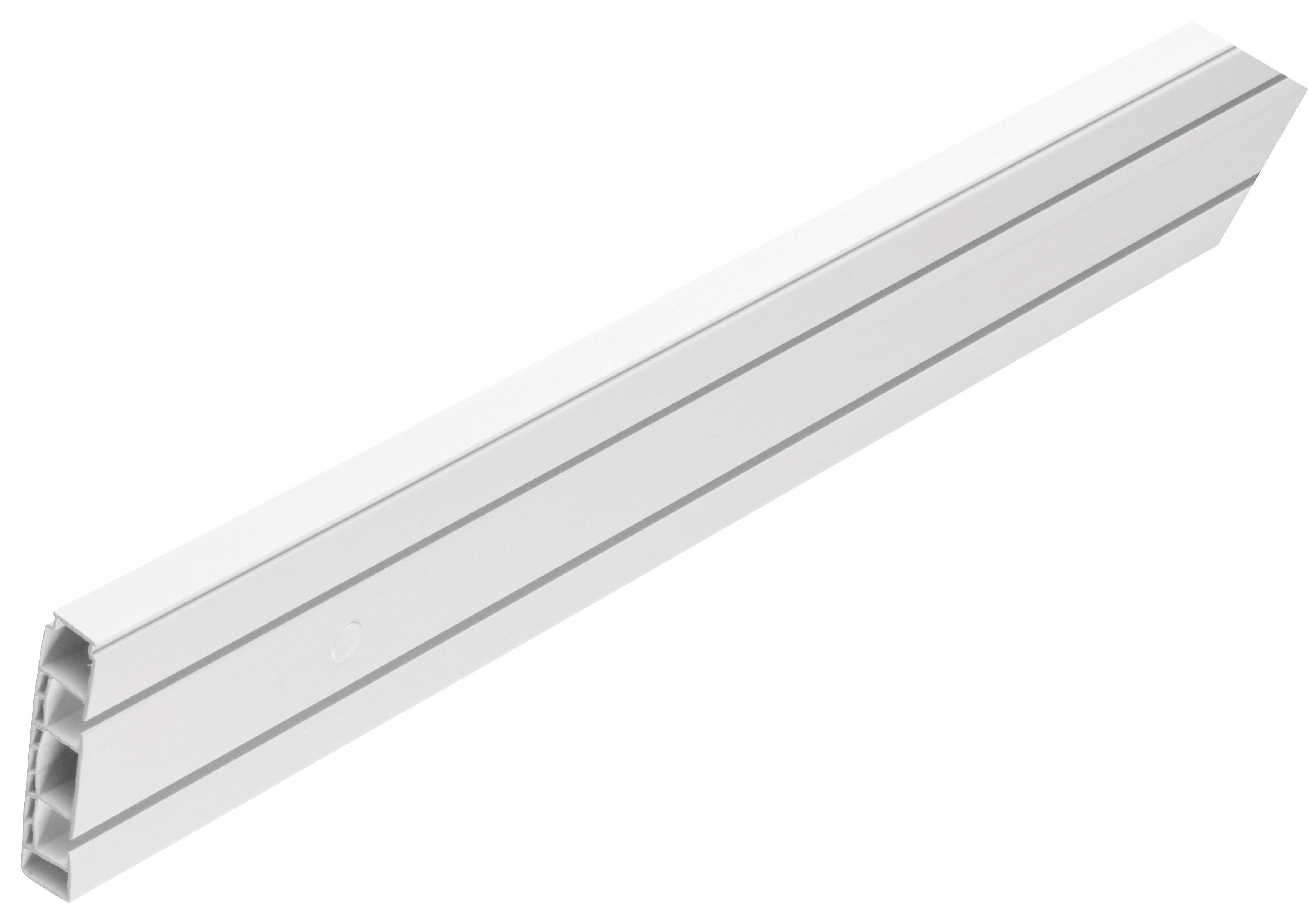 Gardinenschiene weiß Kunststoff L: ca. 120 cm 2.0 Läufe Schiene_Hohlkammer_2lfg. - weiß (120,00cm)