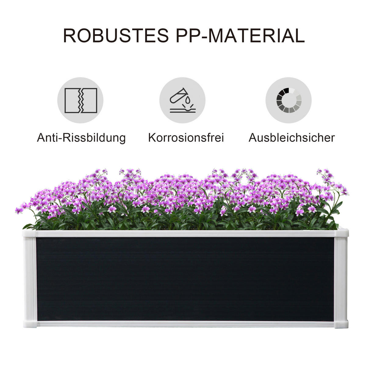Outsunny Hochbeet grau B/H/L: ca. 80x30x100 cm Hochbeet - grau (100,00/80,00/30,00cm) - Outsunny