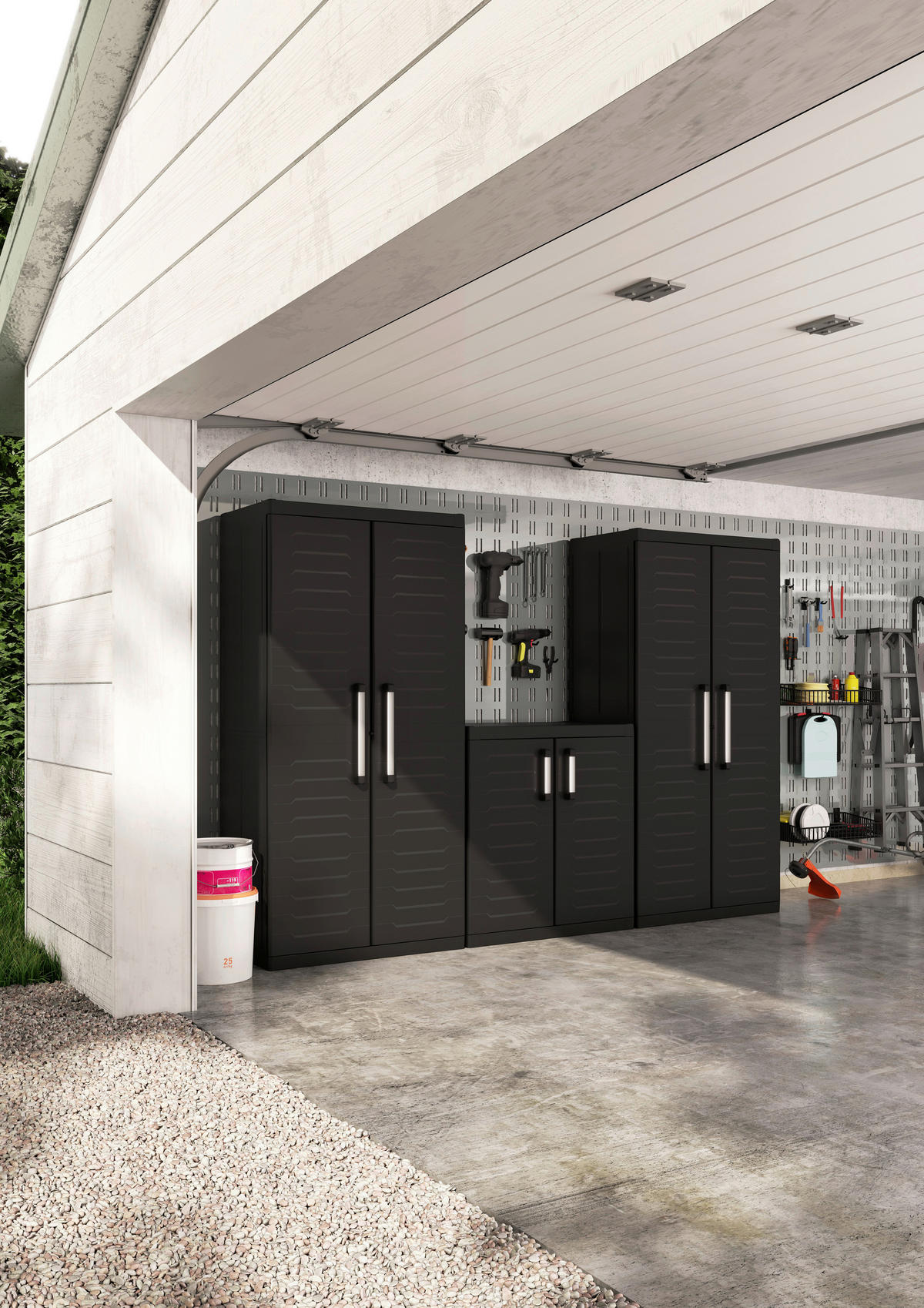 Keter Kunststoffschrank Detroit XL schwarz Kunststoff B/H/T: ca. 89x93x54 cm Detroit XL - schwarz (89,00/93,00/54,00cm) - Keter
