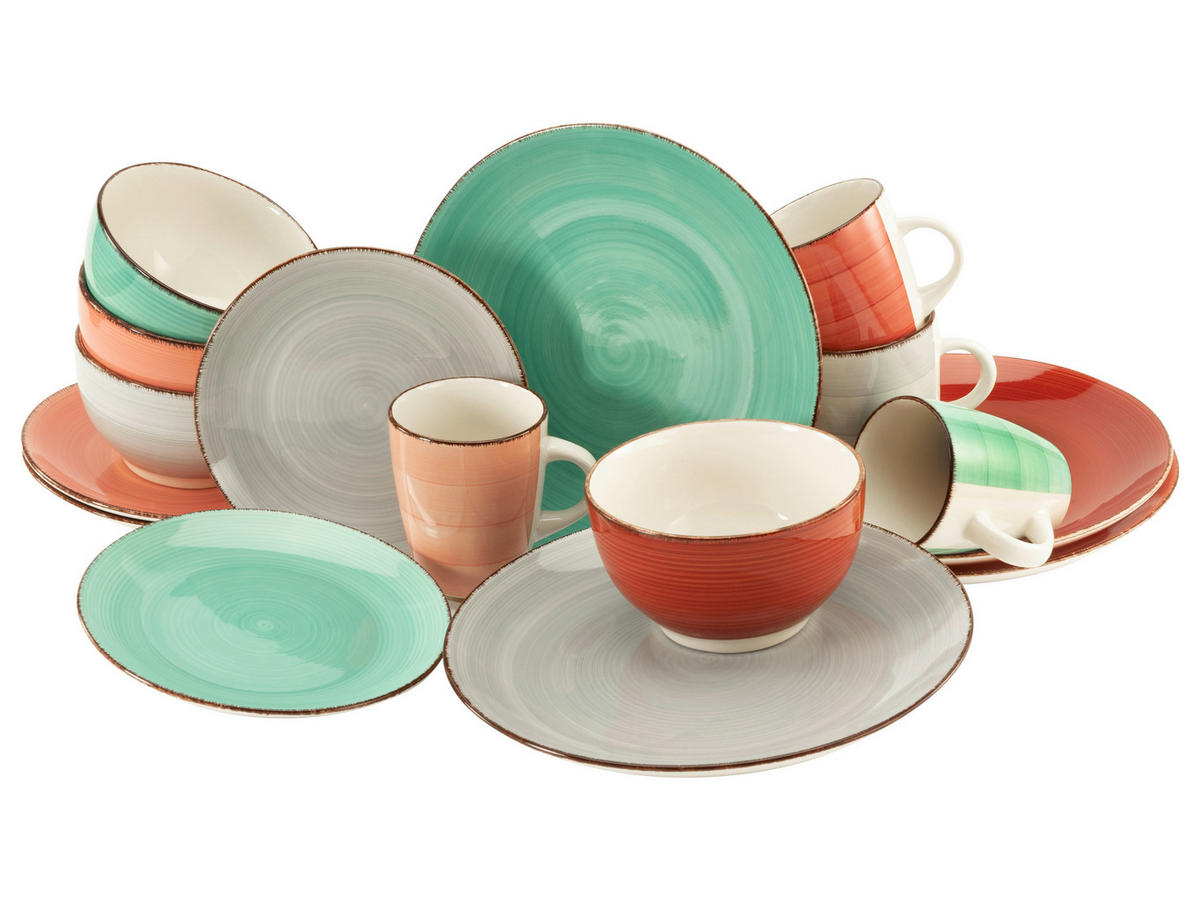CreaTable Kombiservice Bella Casa FASHION multicolor Steingut 16 tlg. Bella Casa FASHION - multicolor - CreaTable