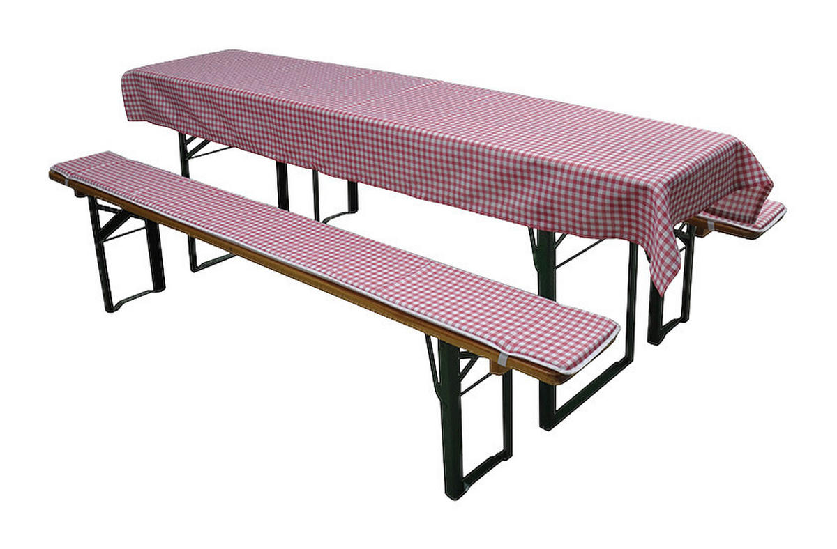 Auflagenset Festzeltgarnitur rot Baumwolle Festzeltgarnitur - weiß/rot