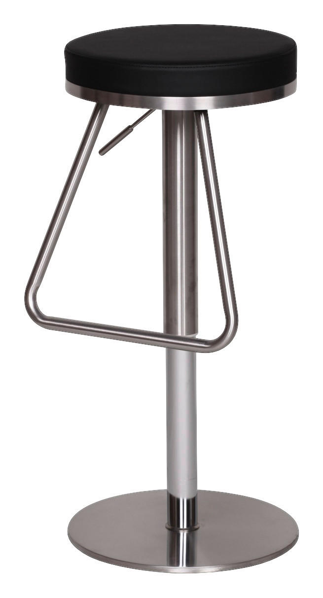 Barhocker schwarz Edelstahl Kunstleder Edelstahl B/H/T: ca. 39x54x39 cm Edelstahl Barhocker Durable M6 - schwarz/Edelstahl (39,00/54,00/39,00cm) - Wohnling