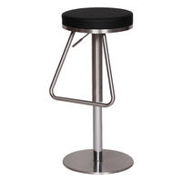 Barhocker schwarz Edelstahl Kunstleder Edelstahl B/H/T: ca. 39x54x39 cm Edelstahl Barhocker Durable M6 - schwarz/Edelstahl (39,00/54,00/39,00cm) - Wohnling