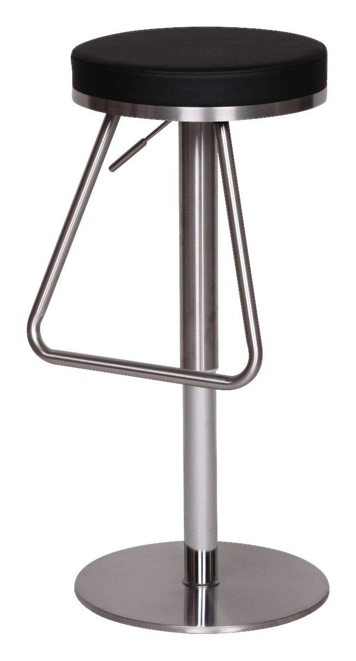 Barhocker schwarz Edelstahl Kunstleder Edelstahl B/H/T: ca. 39x54x39 cm Edelstahl Barhocker Durable M6 - schwarz/Edelstahl (39,00/54,00/39,00cm) - Wohnling