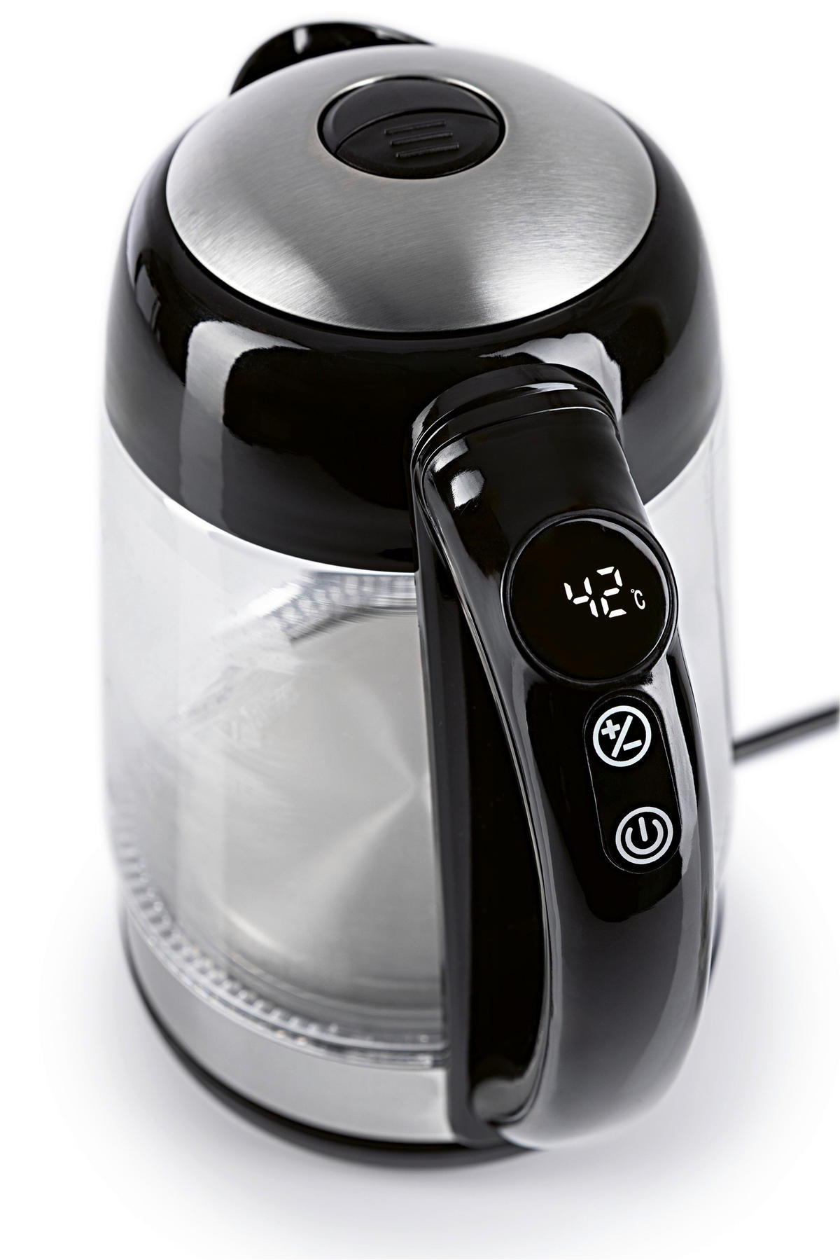 GOURMETmaxx Wasserkocher LED-Wasserkocher_Glas - schwarz (22,00/18,70/25,00cm) - GOURMETmaxx
