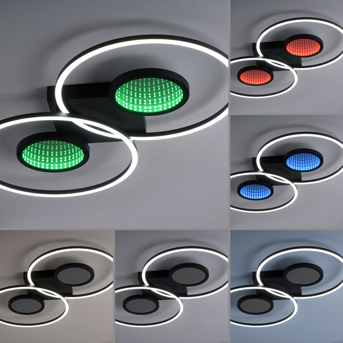 Just Light LED Deckenleuchte schwarz weiß Kunststoff Aluminium H/L: ca. 7x70 cm 2 Brennstellen LED-Deckenleuchte_Tunel - weiß/schwarz (70,00cm) - Just Light