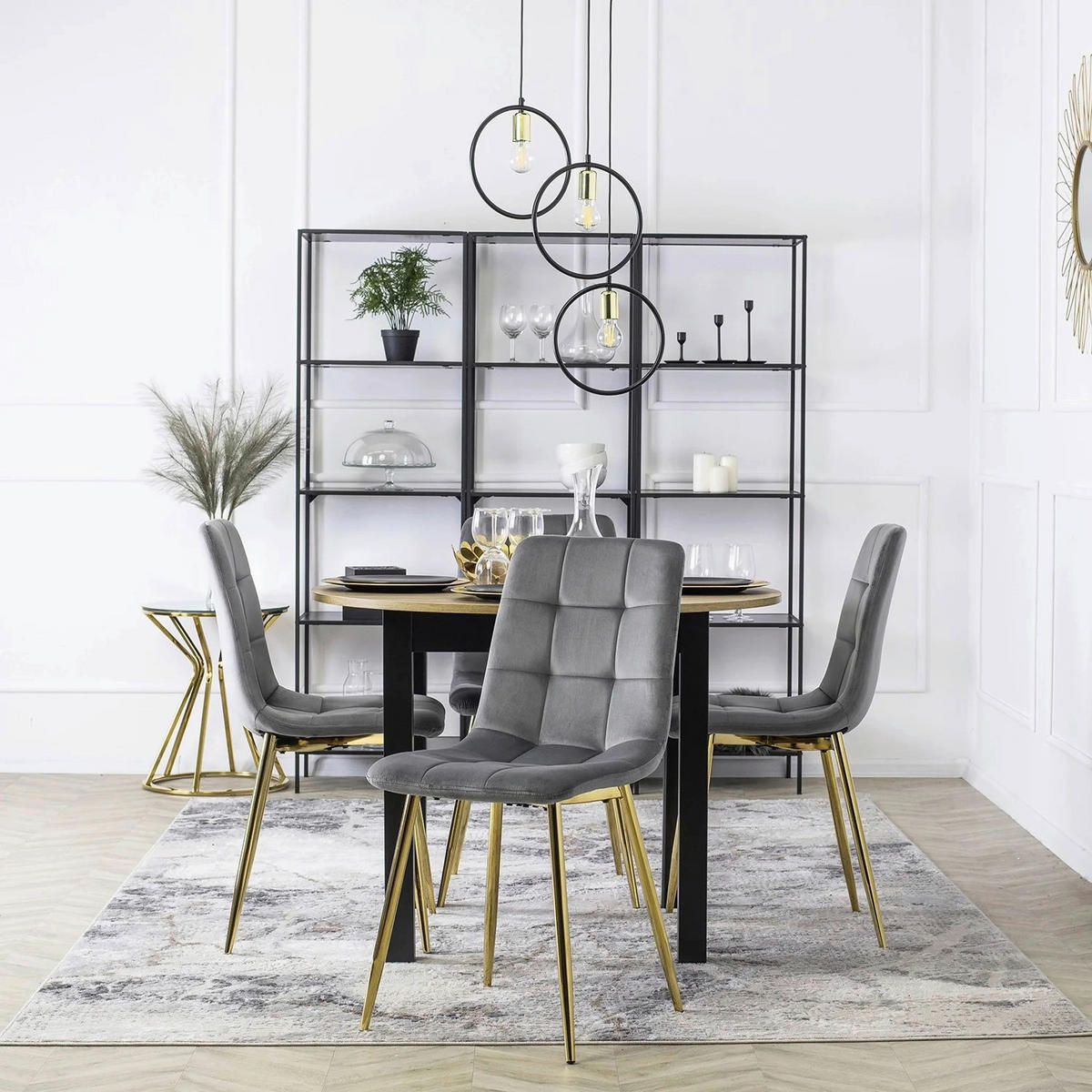 Stuhl YORK grau Velourstoff B/H/T: ca. 43x90,5x52 cm YORK - grau (43,00/90,50/52,00cm) - WIPMEB