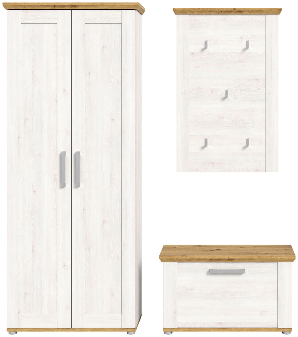 Garderobe Verona Sibiu Lärche Nachbildung Eiche Artisan Nachbildung B/H/T: ca. 175x196x39 cm Verona - Eiche (175,00/196,00/39,00cm) - xonox.home