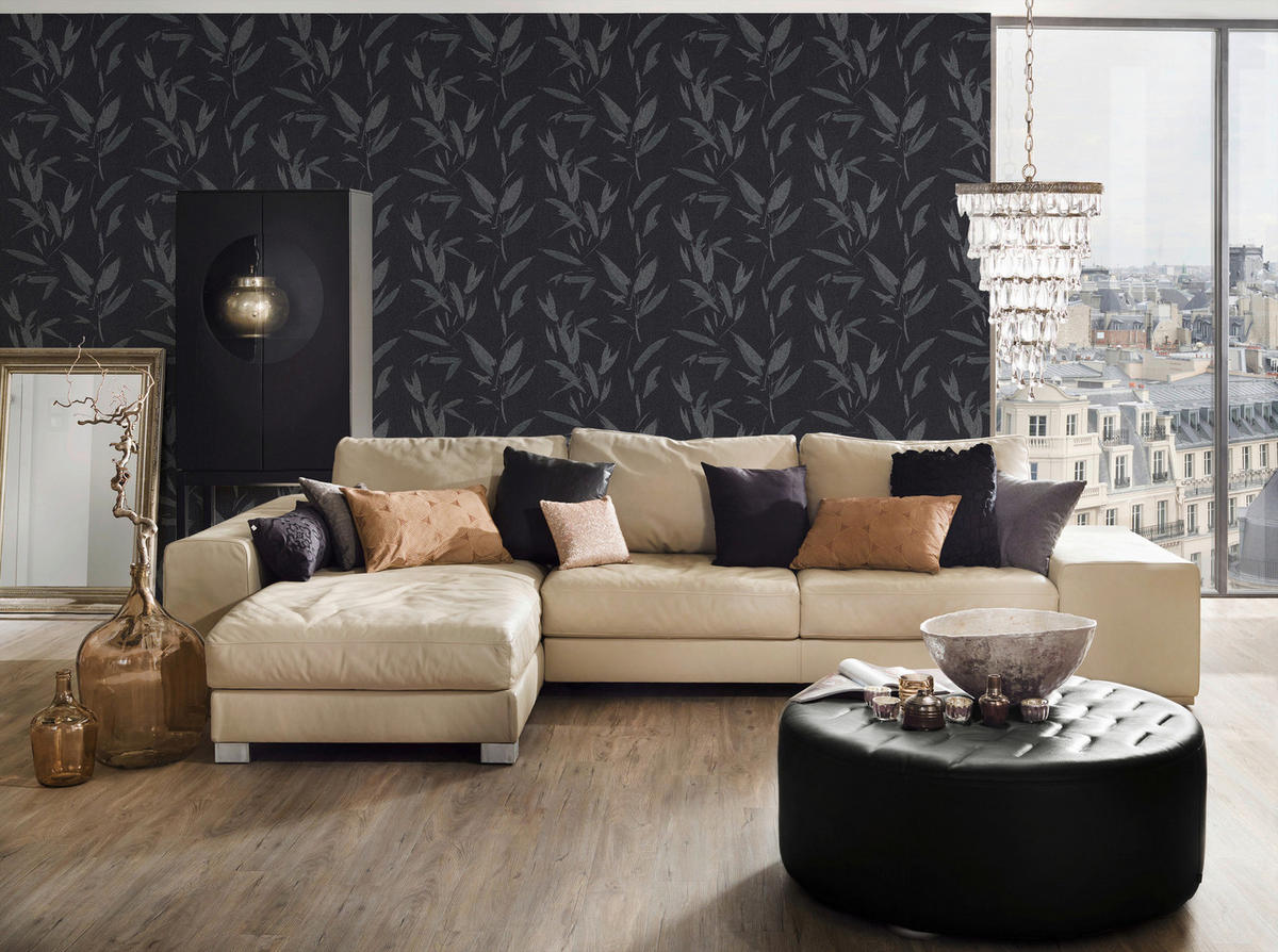 A.S.Creation Vliestapete New Elegance Dschungel schwarz B/L: ca. 53x1005 cm New Elegance - schwarz (53,00/1005,00cm) - A.S.Creation