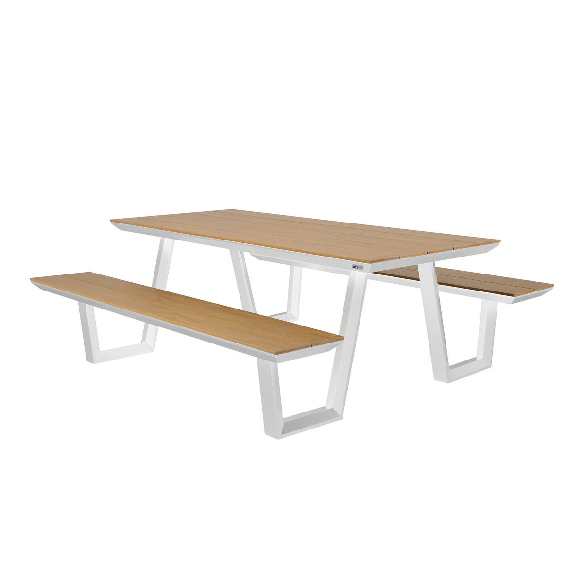 AXI Outdoor Living Picknickset Nori braun Metall B/H/L: ca. 200x75x190 cm Nori - braun/weiß (190,00/200,00/75,00cm) - AXI Outdoor Living