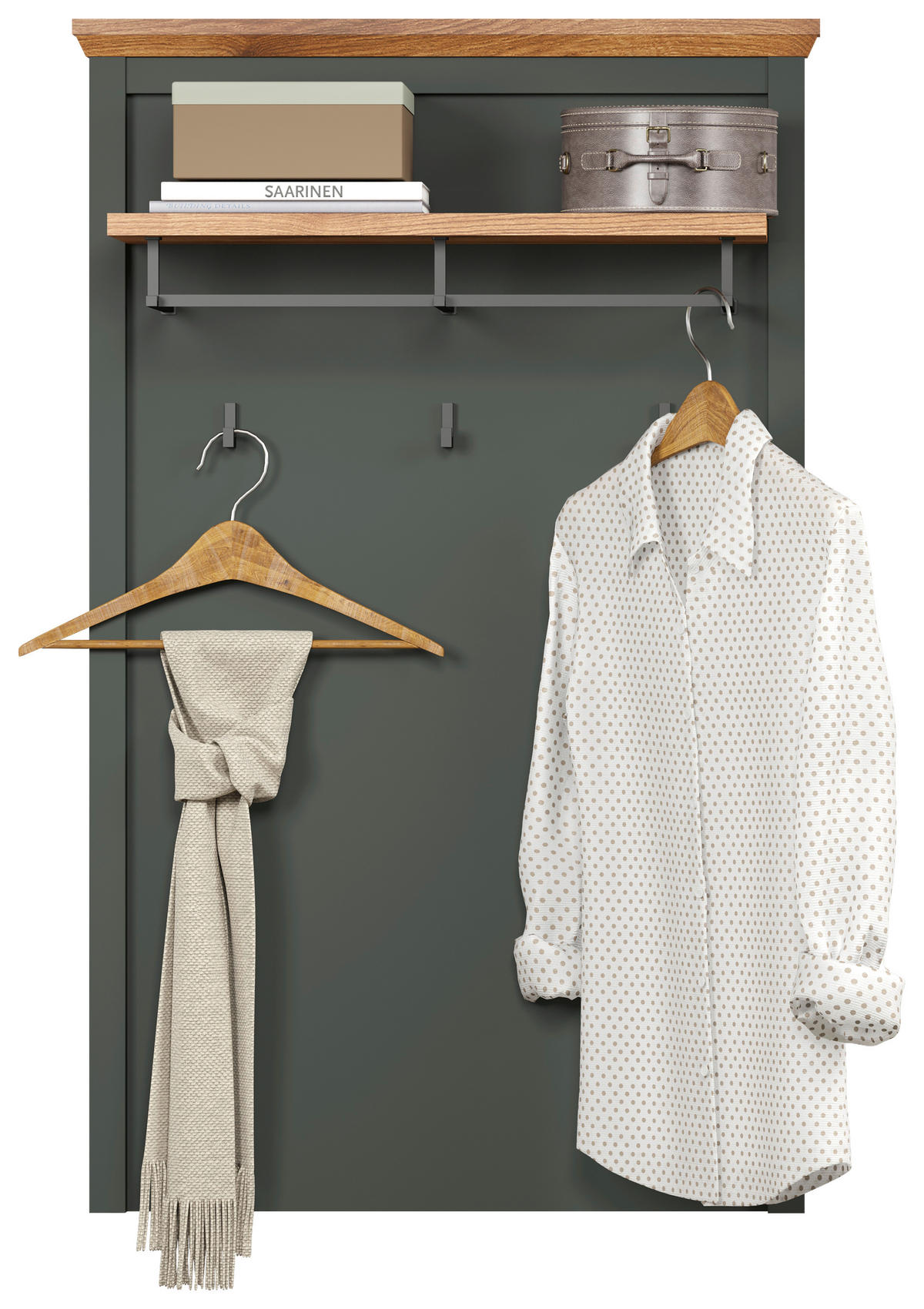 Garderobenpaneel Stanton tannengrün Eiche Evoke Coast Nachbildung B/H/T: ca. 77x123x28 cm Stanton - Eiche/tannengrün (77,00/123,00/28,00cm)