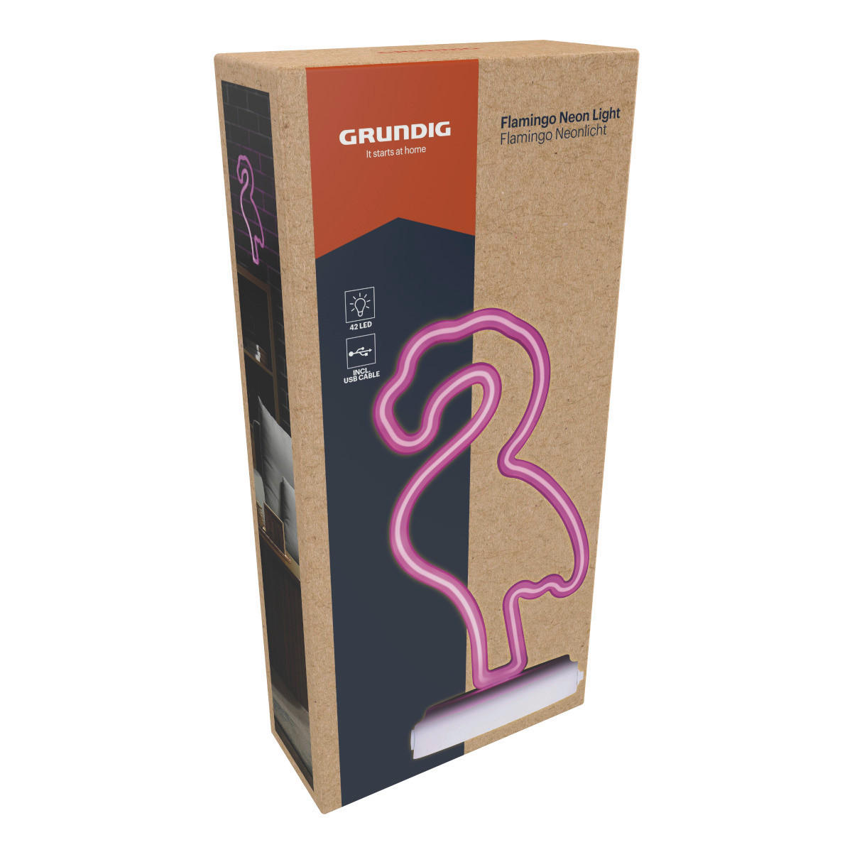 Grundig Neon-Leuchte B/H/L: ca. 11,5x5,6x25,5 cm Neon-Leuchte_Flamingo - (25,50/11,50/5,60cm) - Grundig