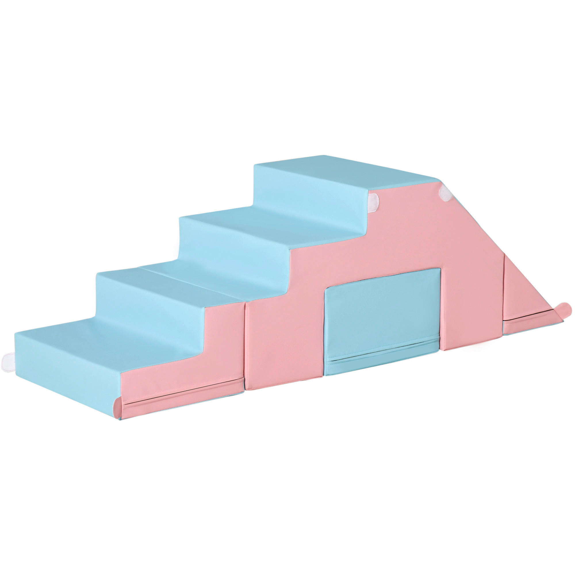 HOMCOM Kinder-Softplay-Set B/H/L: ca. 49x47x147 cm Kinder-Softplay-Set - blau/rosa (147,00/49,00/47,00cm) - HOMCOM