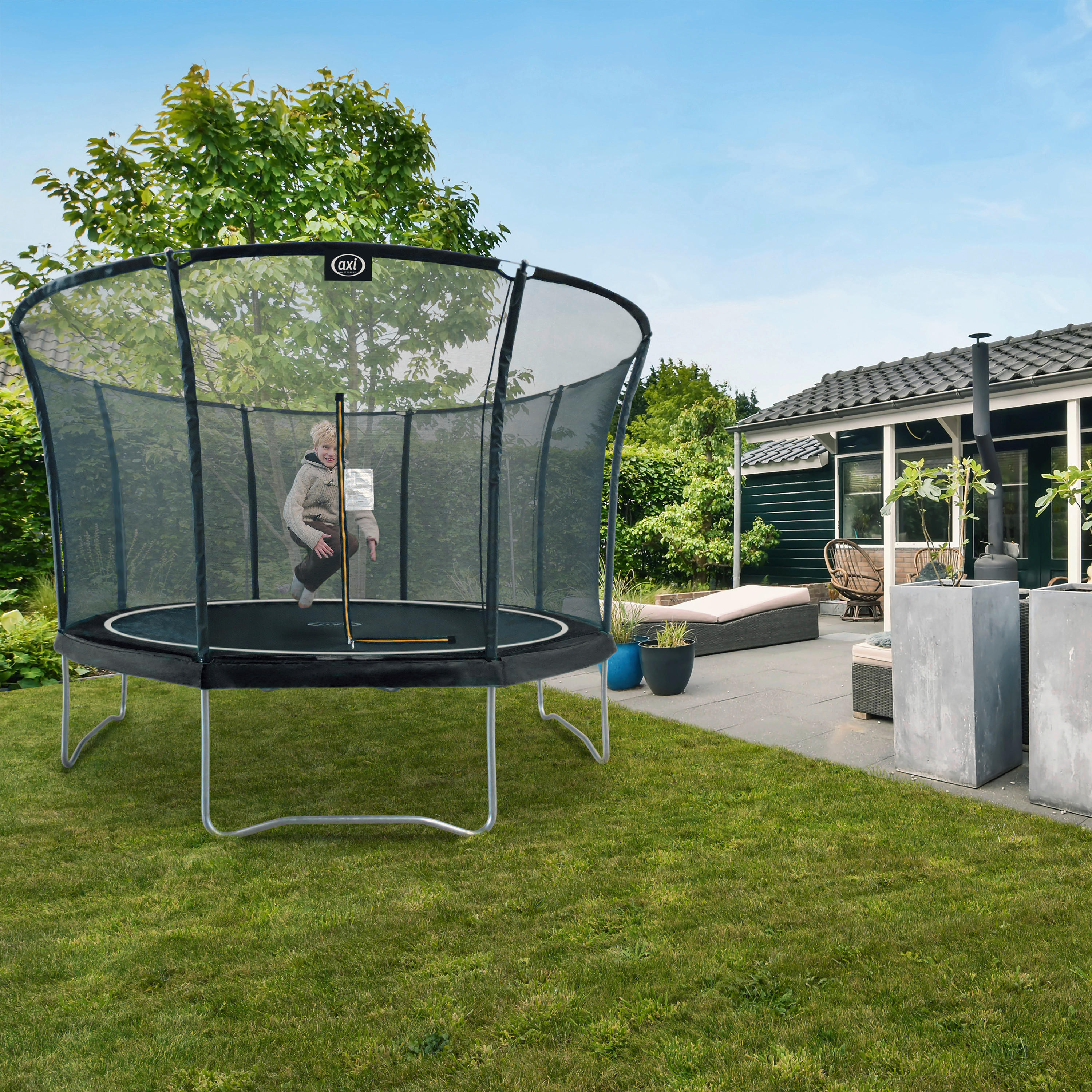 AXI Trampolin Denver schwarz B/H/T: ca. 405x269x405 cm Denver - schwarz/grau (405,00/269,00/405,00cm) - AXI
