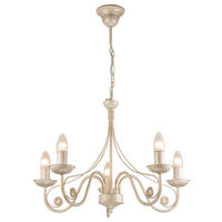 Lamkur Pendelleuchte DONATO 22536 weiß Stahl H/L: ca. 72x57 cm E14 5 Brennstellen Donato - weiß (57,00cm) - Lamkur