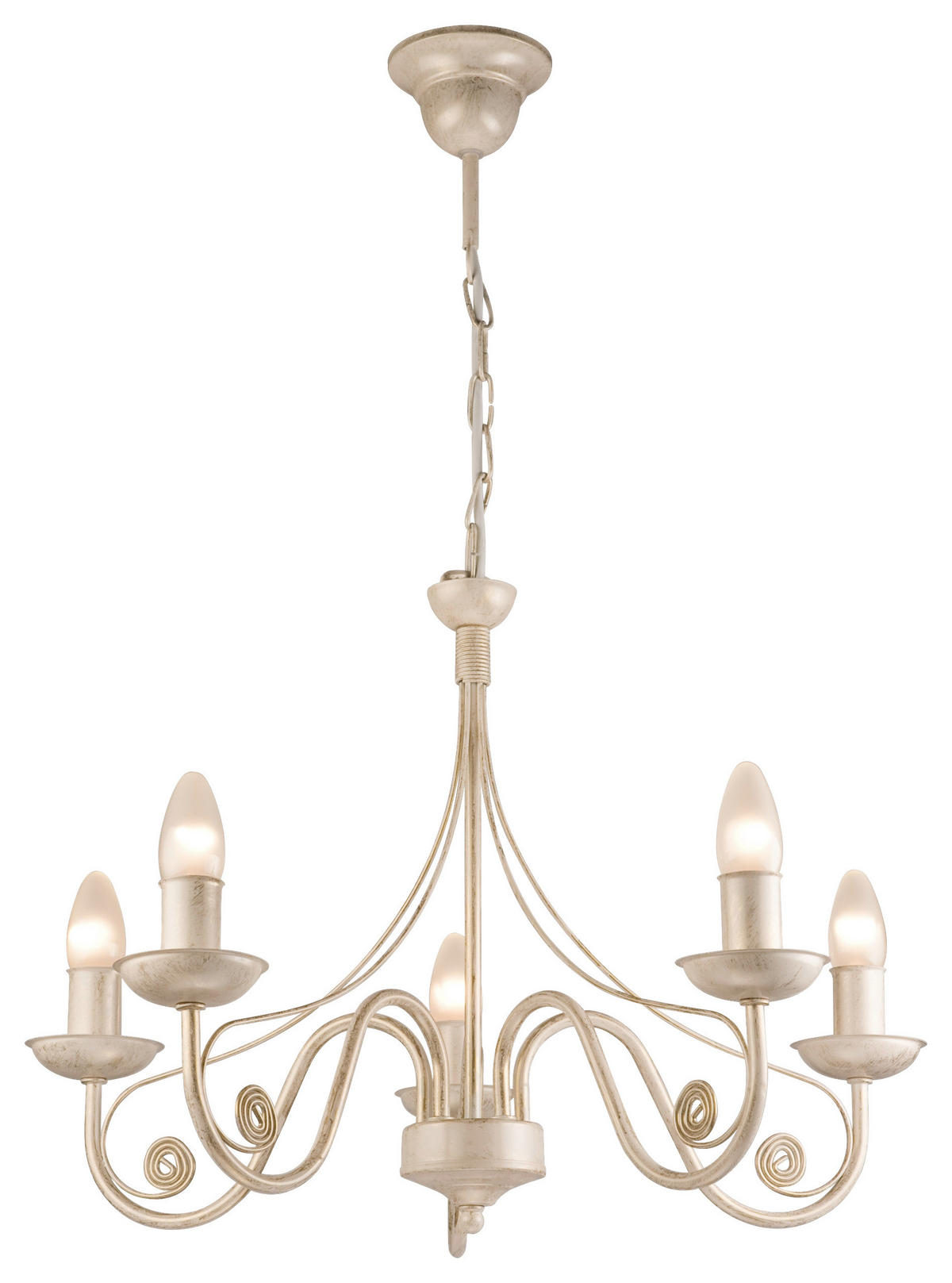 Lamkur Pendelleuchte DONATO 22536 weiß Stahl H/L: ca. 72x57 cm E14 5 Brennstellen Donato - weiß (57,00cm) - Lamkur