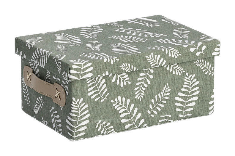 Zeller Aufbewahrungsbox Leaves grün Baumwolle Leaves - grün (28,00/19,50/13,00cm) - Zeller