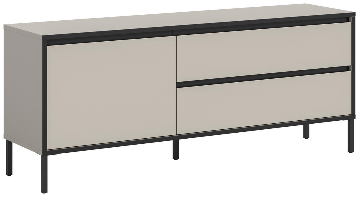 Lowboard Tron Kaschmirgrau Nachbildung schwarz B/H/T: ca. 150x62x38 cm Tron - schwarz (150,00/62,00/38,00cm) - xonox.home