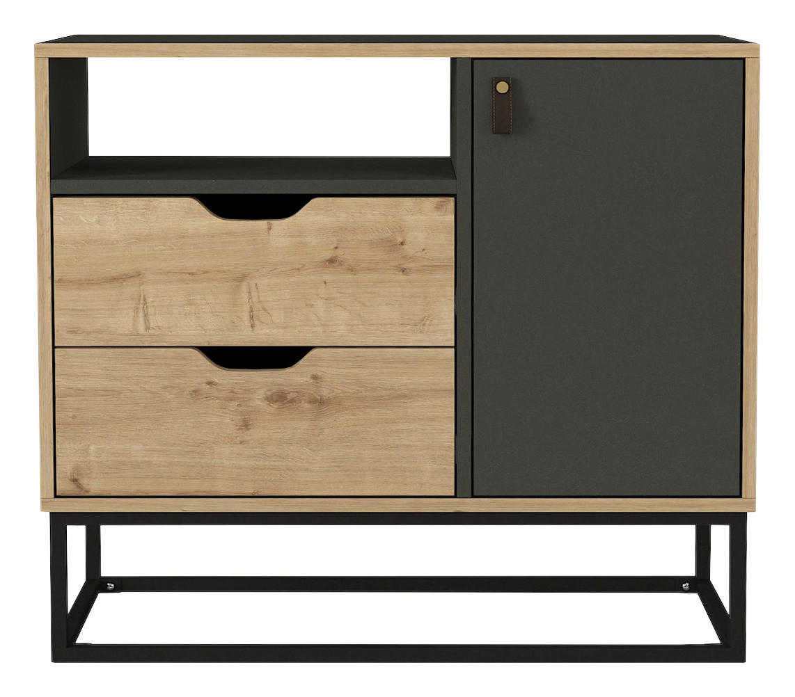Kommode Dolores anthrazit Safir Nachbildung B/H/T: ca. 90x80x35 cm Dolores - anthrazit/Safir (90,00/80,00/35,00cm) - moebel17