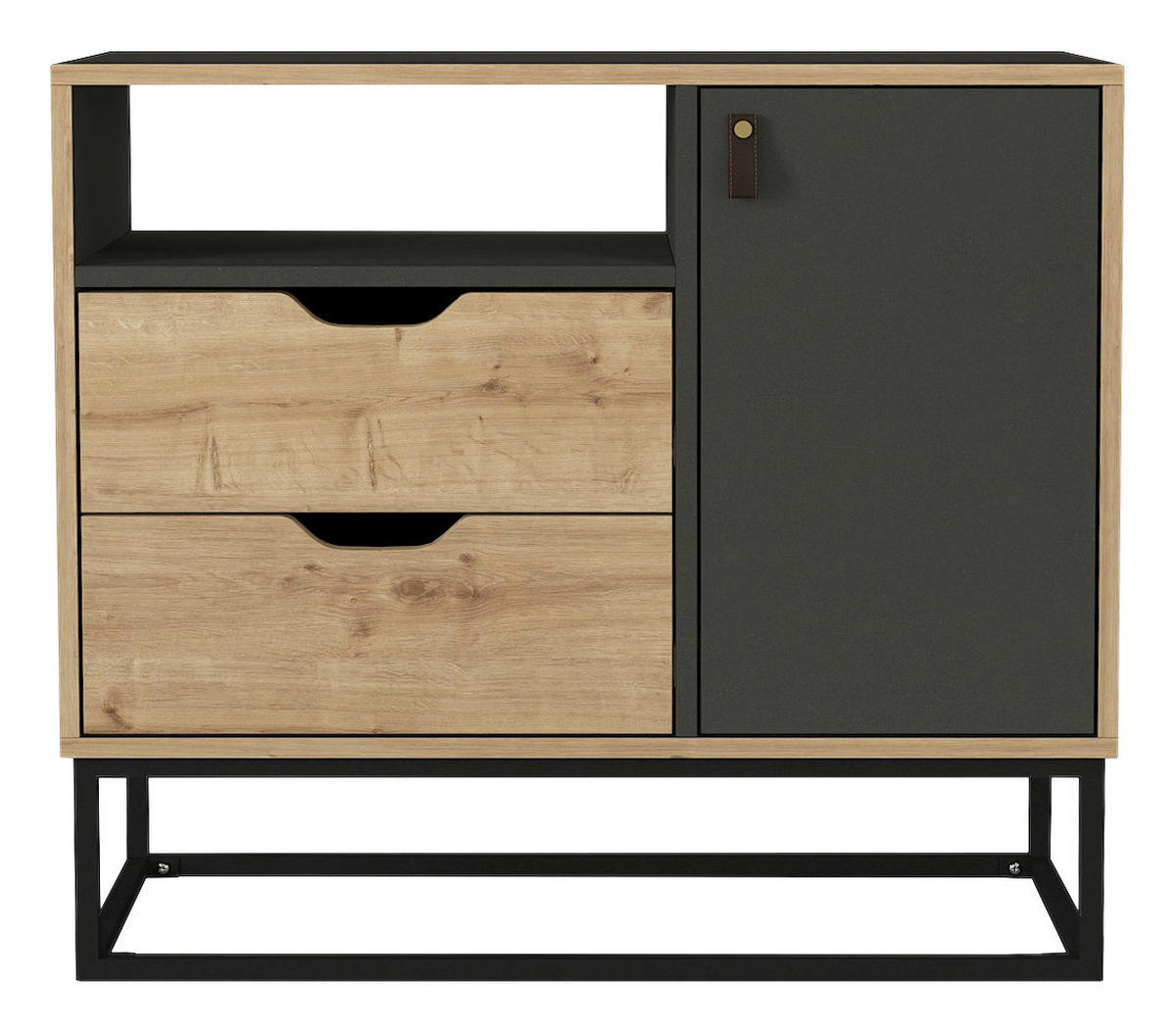 Kommode Dolores anthrazit Safir Nachbildung B/H/T: ca. 90x80x35 cm Dolores - anthrazit/Safir (90,00/80,00/35,00cm) - moebel17