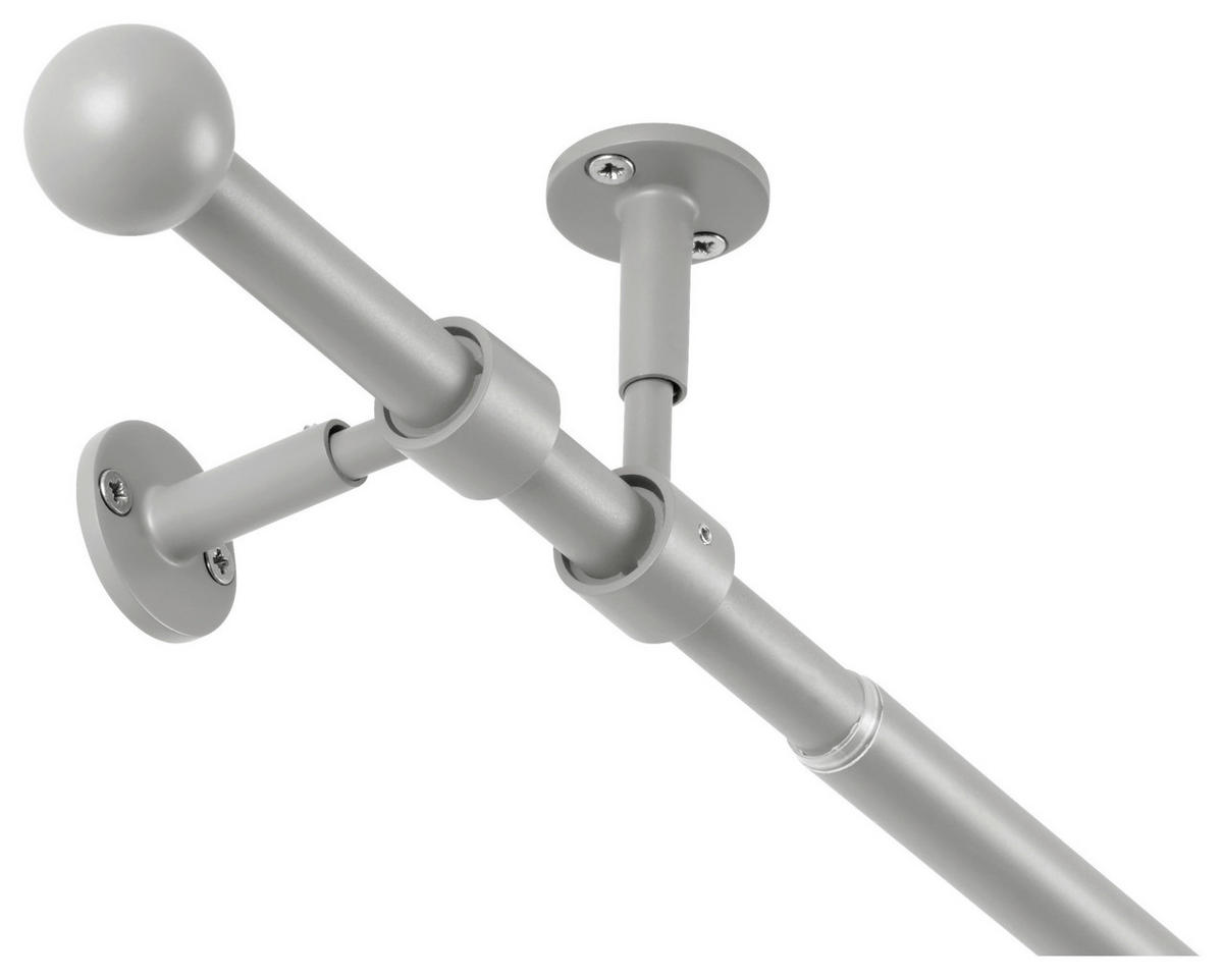 Stilgarnituren Cool-Gray Metall L: ca. 400 cm ausziehbar von ca. 210 bis 400 cm 1.0 Läufe Teleskopgarnitur_2in1 - Cool-Gray (400,00cm) - ondeco