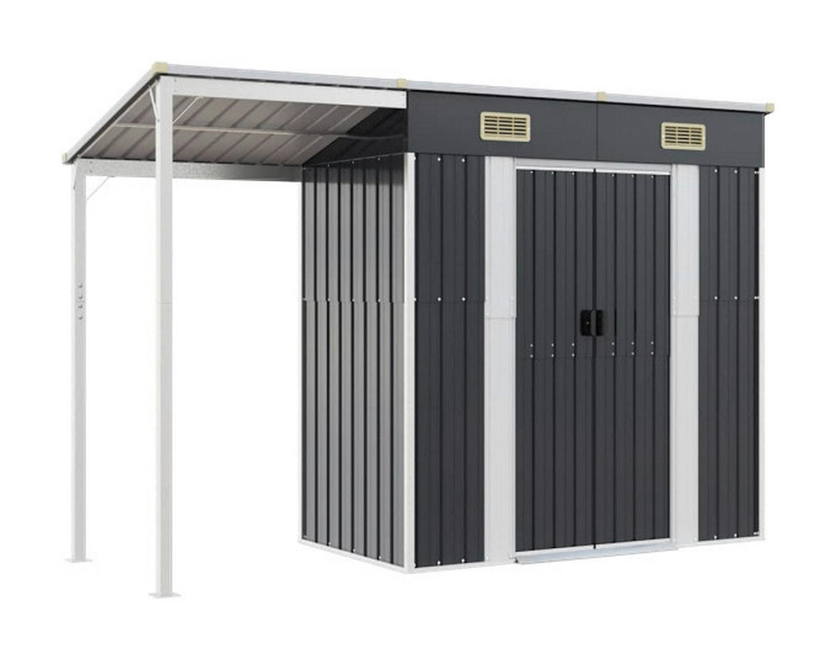 vidaXL Gartenhaus anthrazit B/H/T: ca. 277x181x110,5 cm Gartenhaus - anthrazit (277,00/181,00/110,50cm) - vidaXL