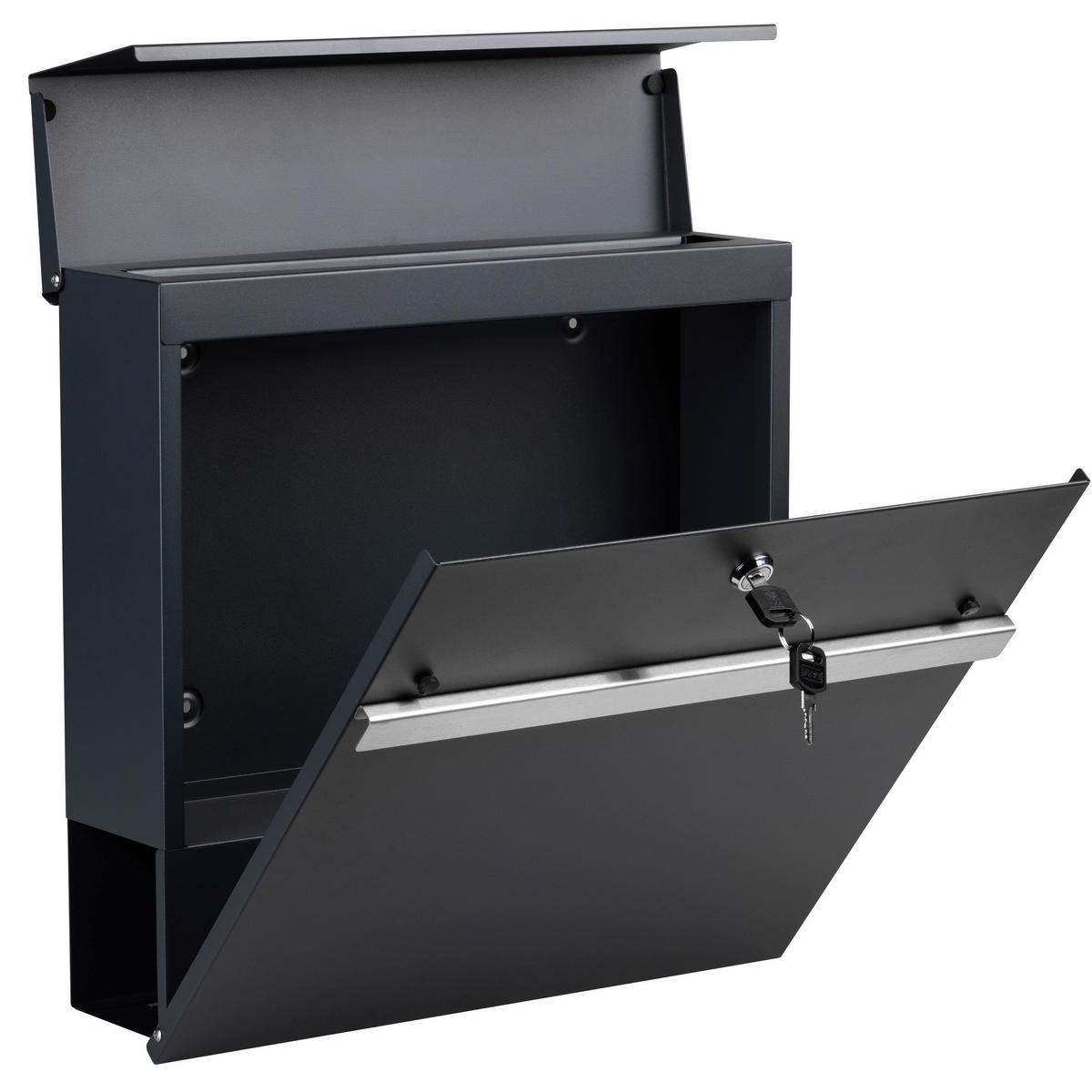 Briefkasten silber B/H/L: ca. 15,5x42x42,5 cm Briefkasten - silber (42,50/15,50/42,00cm)