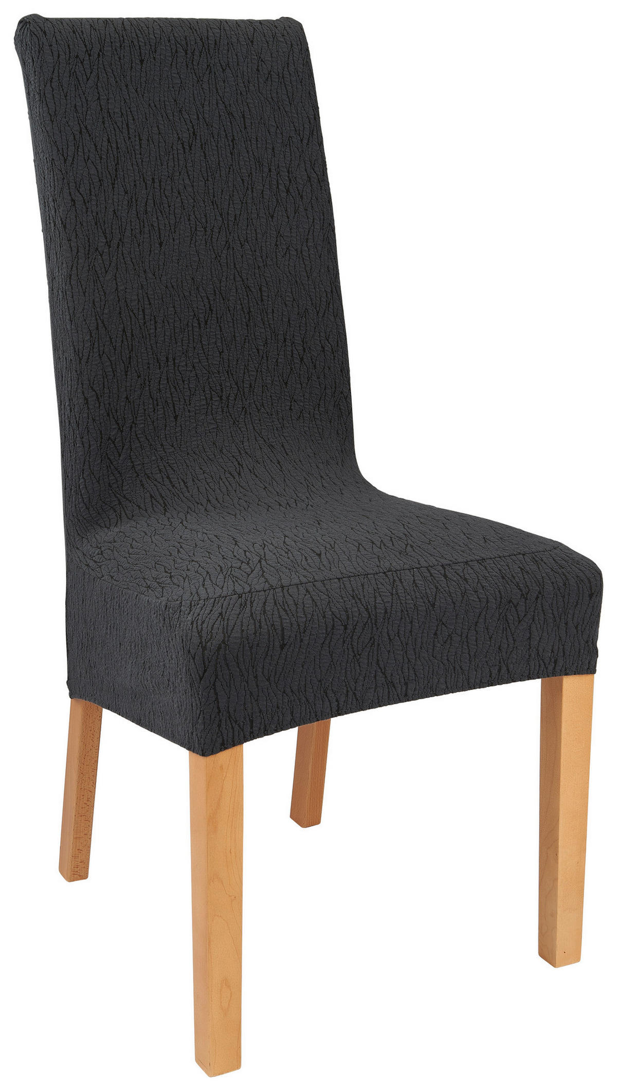 Stuhlhusse Stuhlhusse_Stretch_Wellen 40x45x65 - anthrazit (40,00/45,00/65,00cm) - Home Edition