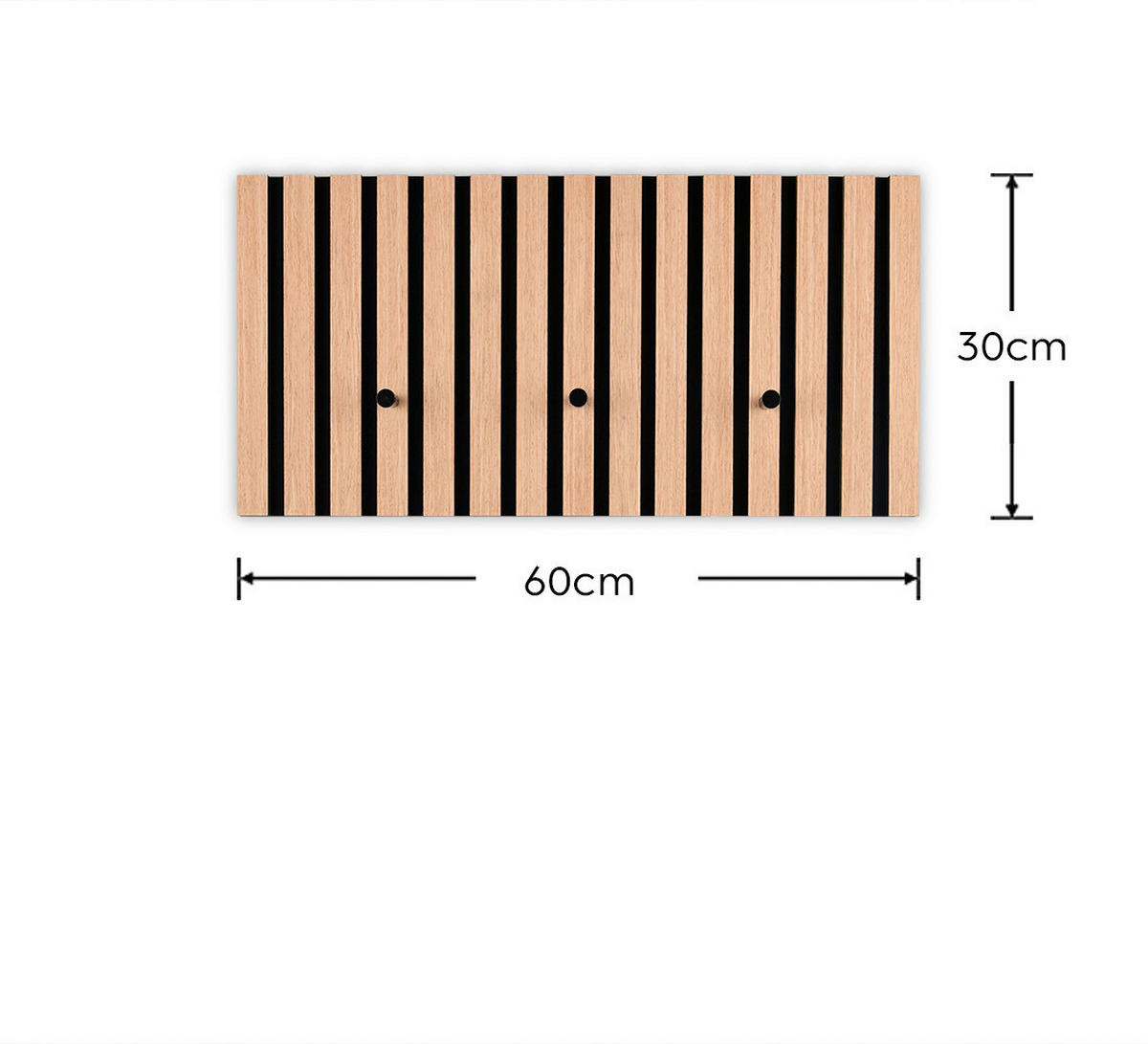 Wandgarderobe Grace Eiche schwarz B/H/T: ca. 60x30x7 cm Grace - Eiche/schwarz (60,00/30,00/7,00cm)