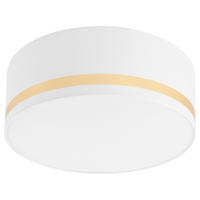 Lamkur Deckenleuchte GLORIA 48215 gold weiß Kunststoff PVC Textil H/L: ca. 16x35 cm E27 2 Brennstellen Gloria - gold/weiß (35,00cm) - Lamkur