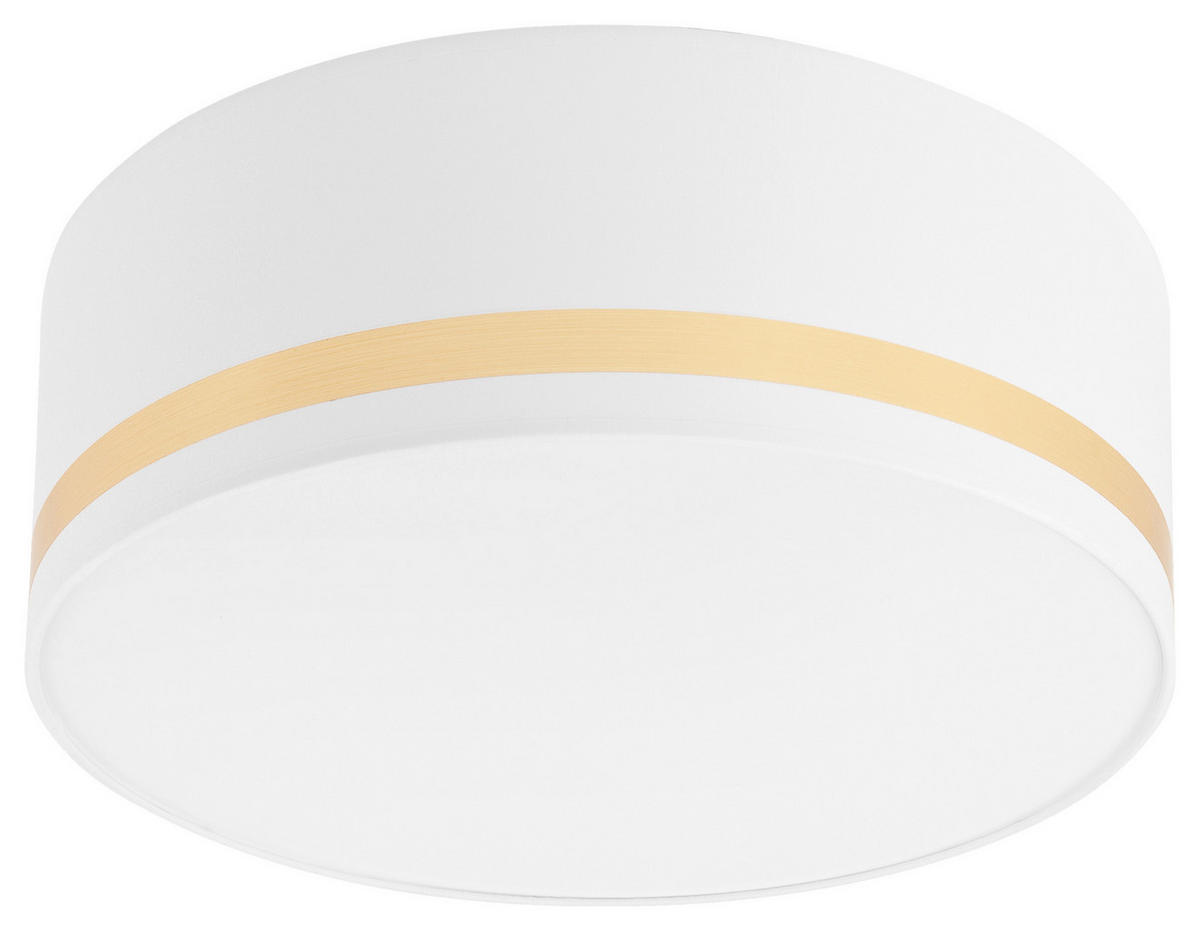 Lamkur Deckenleuchte GLORIA 48215 gold weiß Kunststoff PVC Textil H/L: ca. 16x35 cm E27 2 Brennstellen Gloria - gold/weiß (35,00cm) - Lamkur